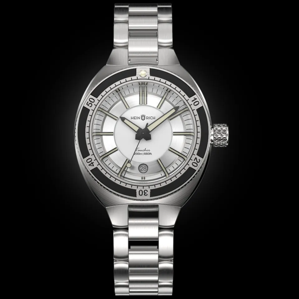 Heinrich Taucher 2 orologio full-lume bianco 41mm