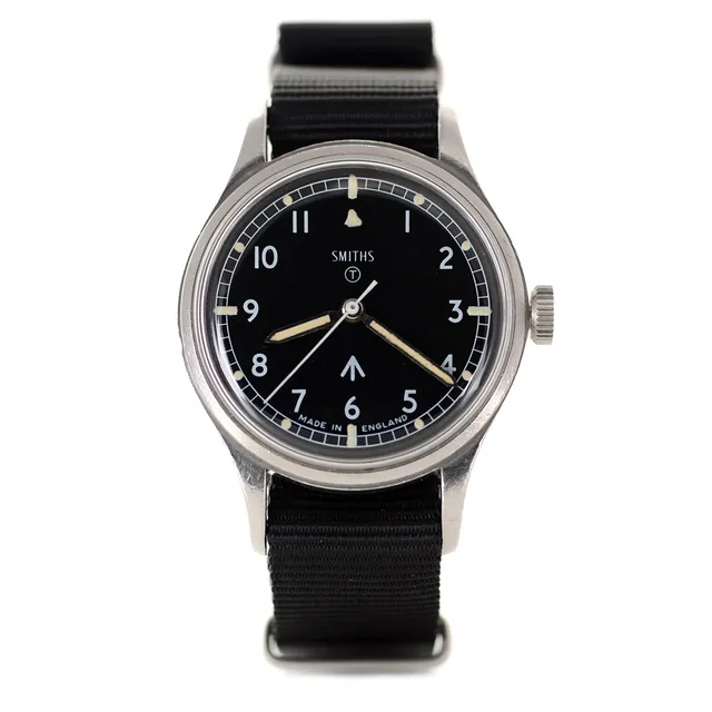 Smiths Vintage W10 1968 orologio militare acciaio nero