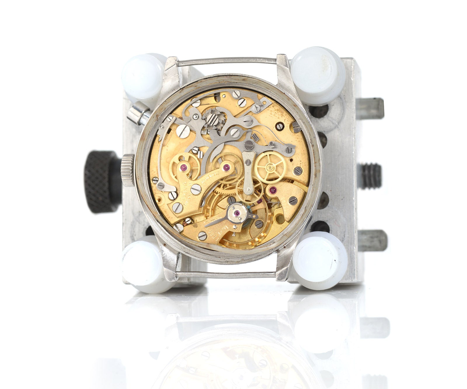 Lemania cronografo militare monopulsante orologio acciaio