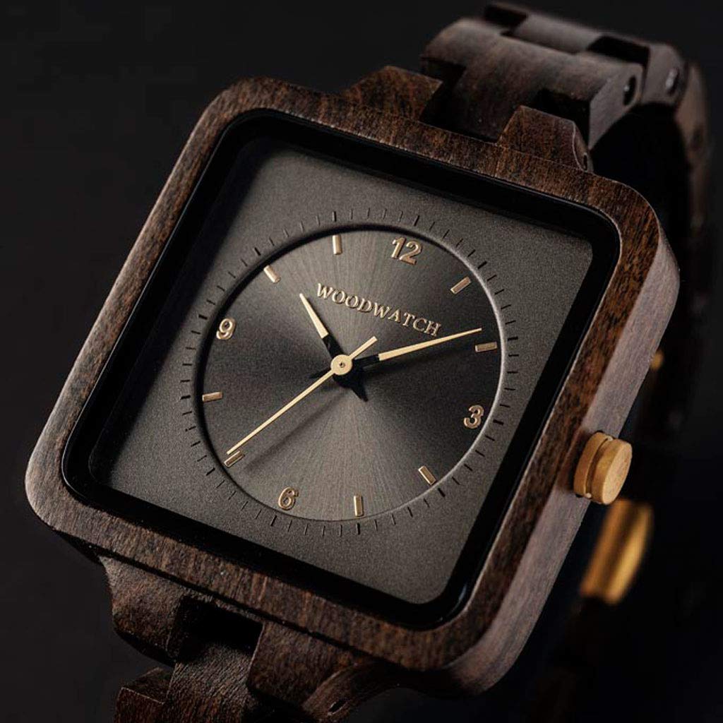 WoodWatch Classic Dark Origin orologio legno quadrante grigio