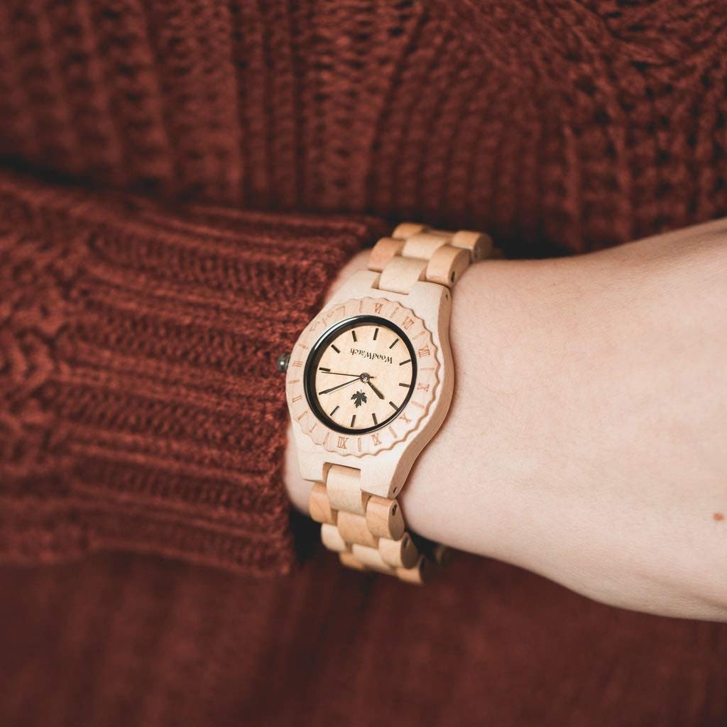 Woodwatch Flora Lotus Maple orologio in legno donna antispruzzo