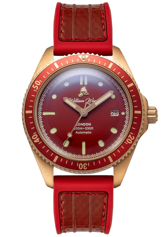 William Wood Bronze Ruby orologio 41mm bronzo Red Fire Hose