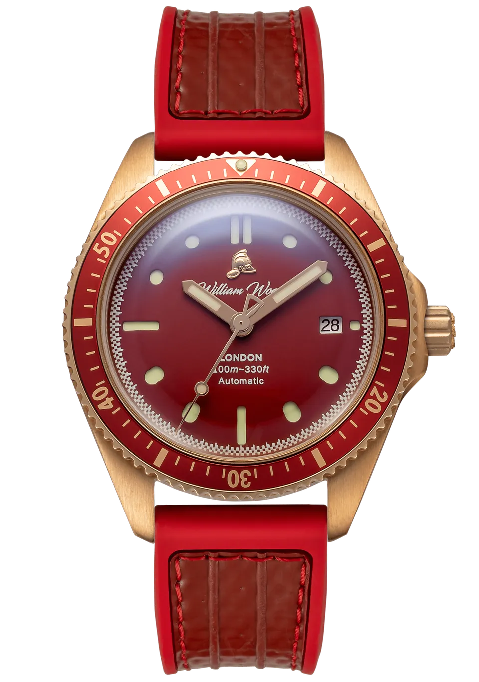 William Wood Bronze Ruby orologio 41mm bronzo Red Fire Hose
