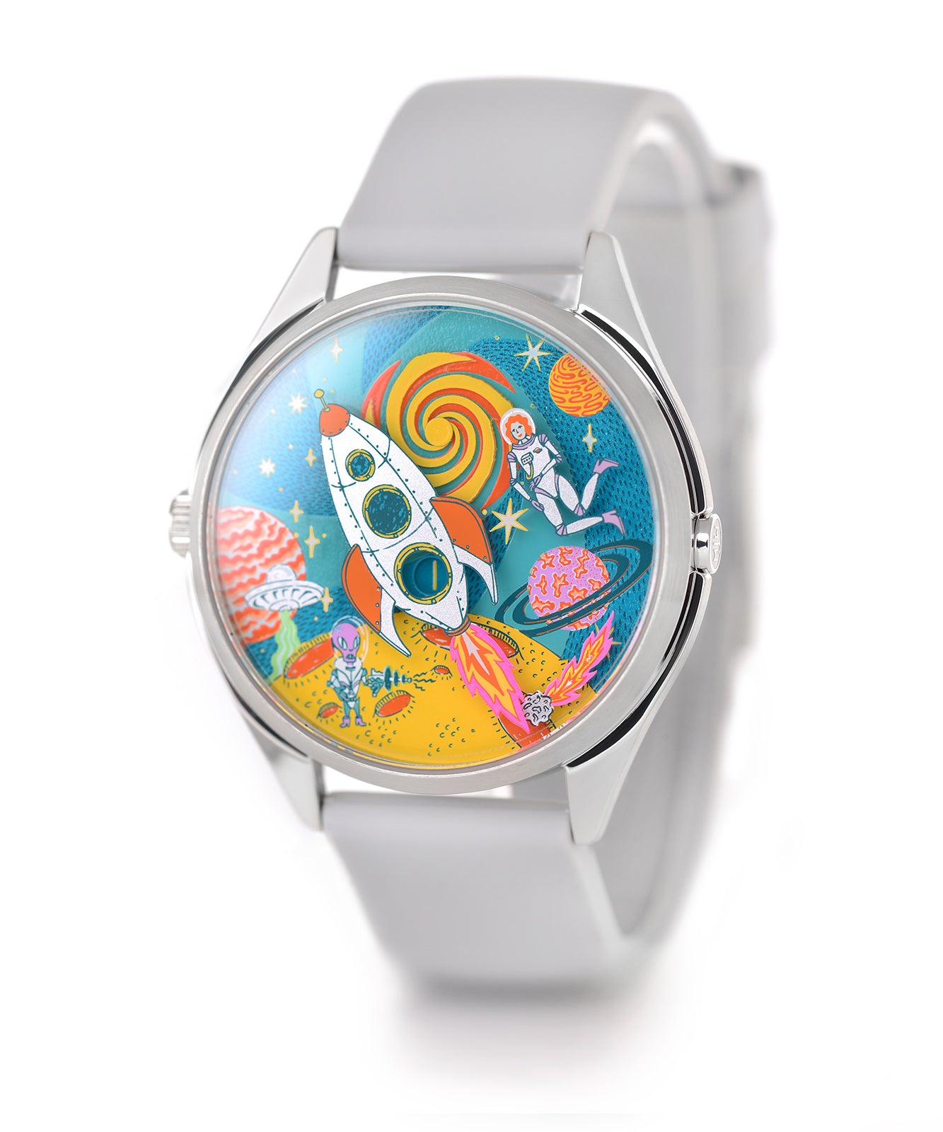 Mr Jones Continuum orologio jump hour 37mm argento