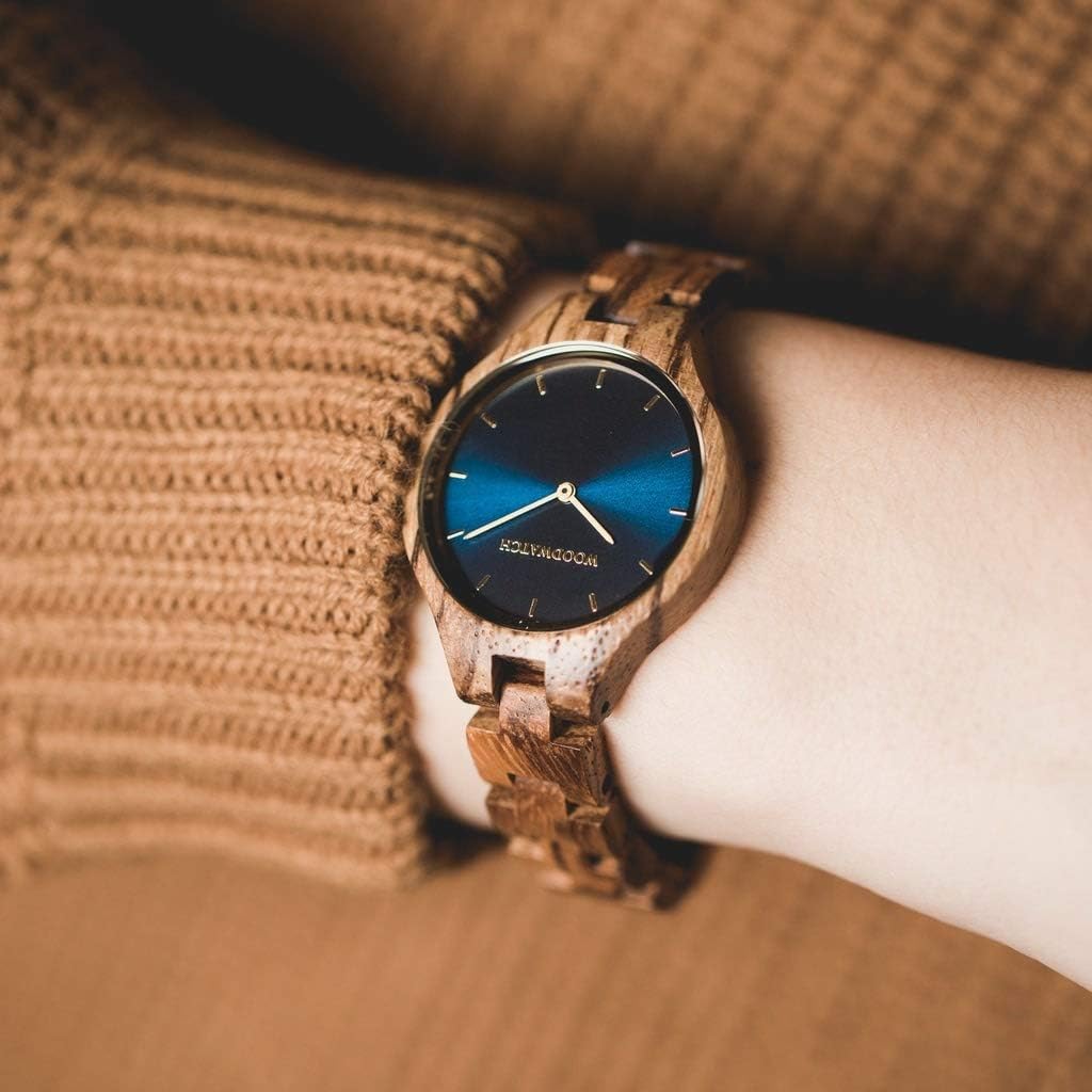 WoodWatch Classic Golden Sky orologio legno ulivo minimal