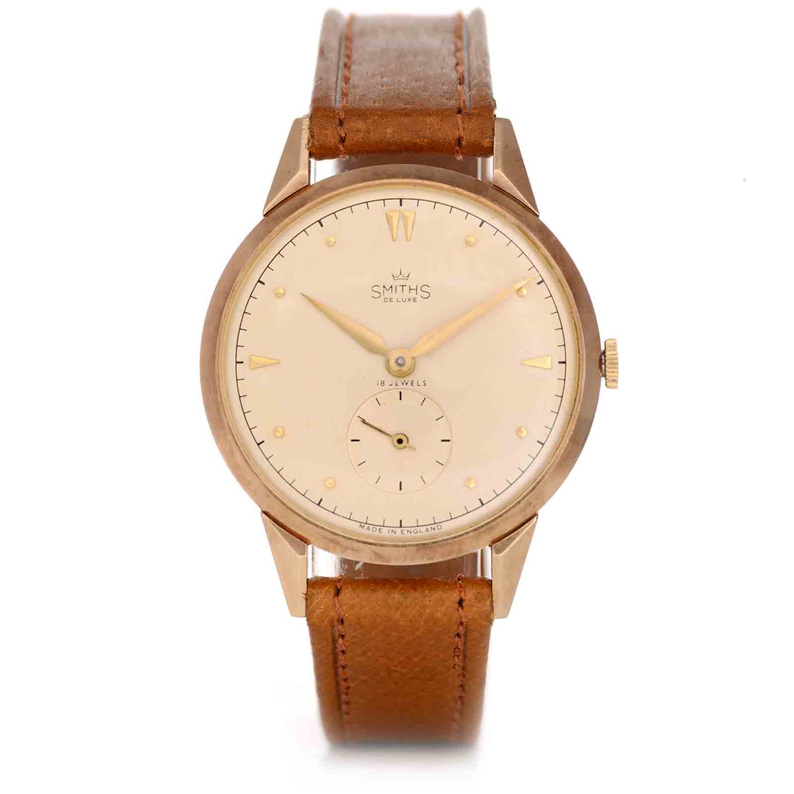 Smiths Oversized 18 Jewels orologio vintage oro 35mm 1960