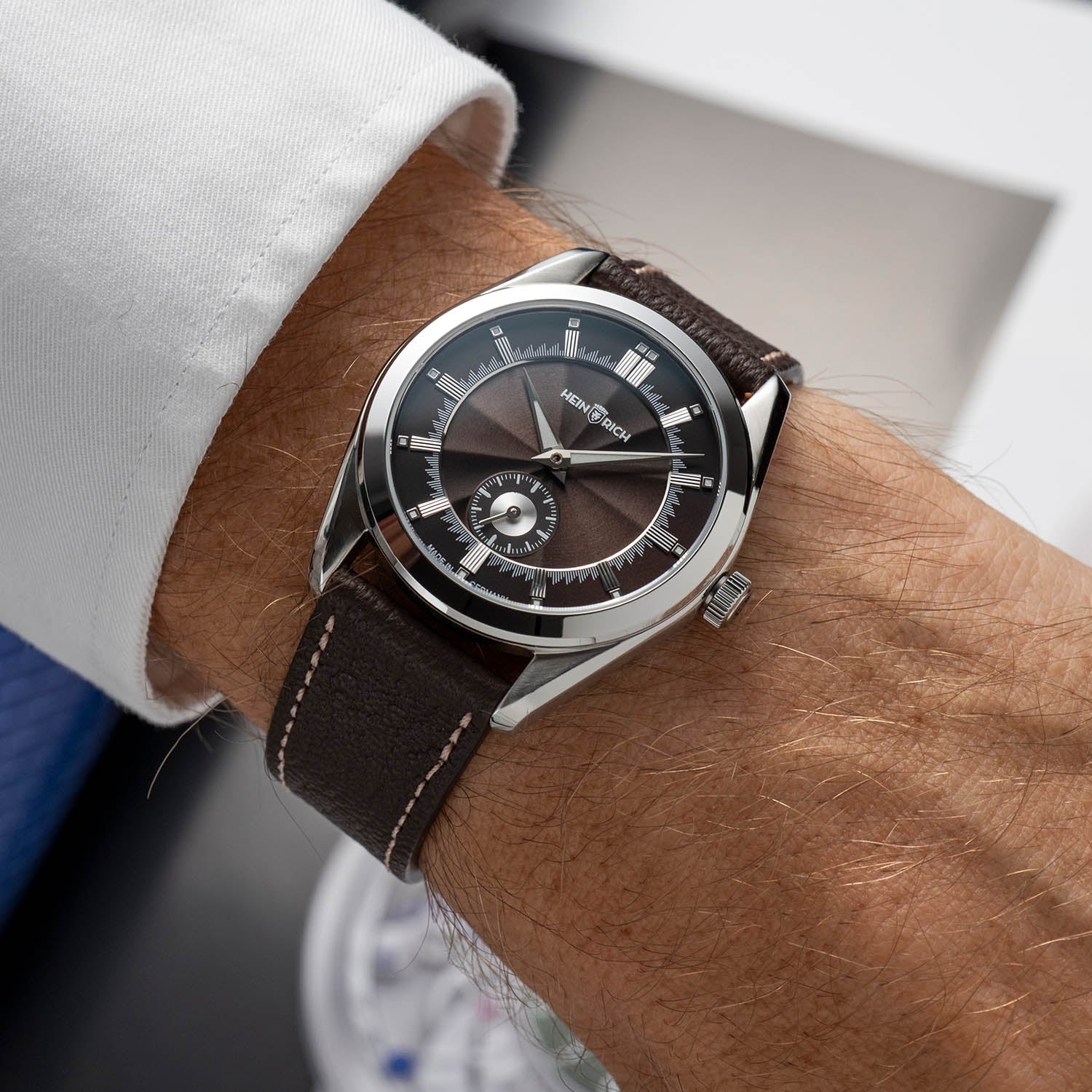 Heinrich cinturino pelle 20mm nero turchese capra