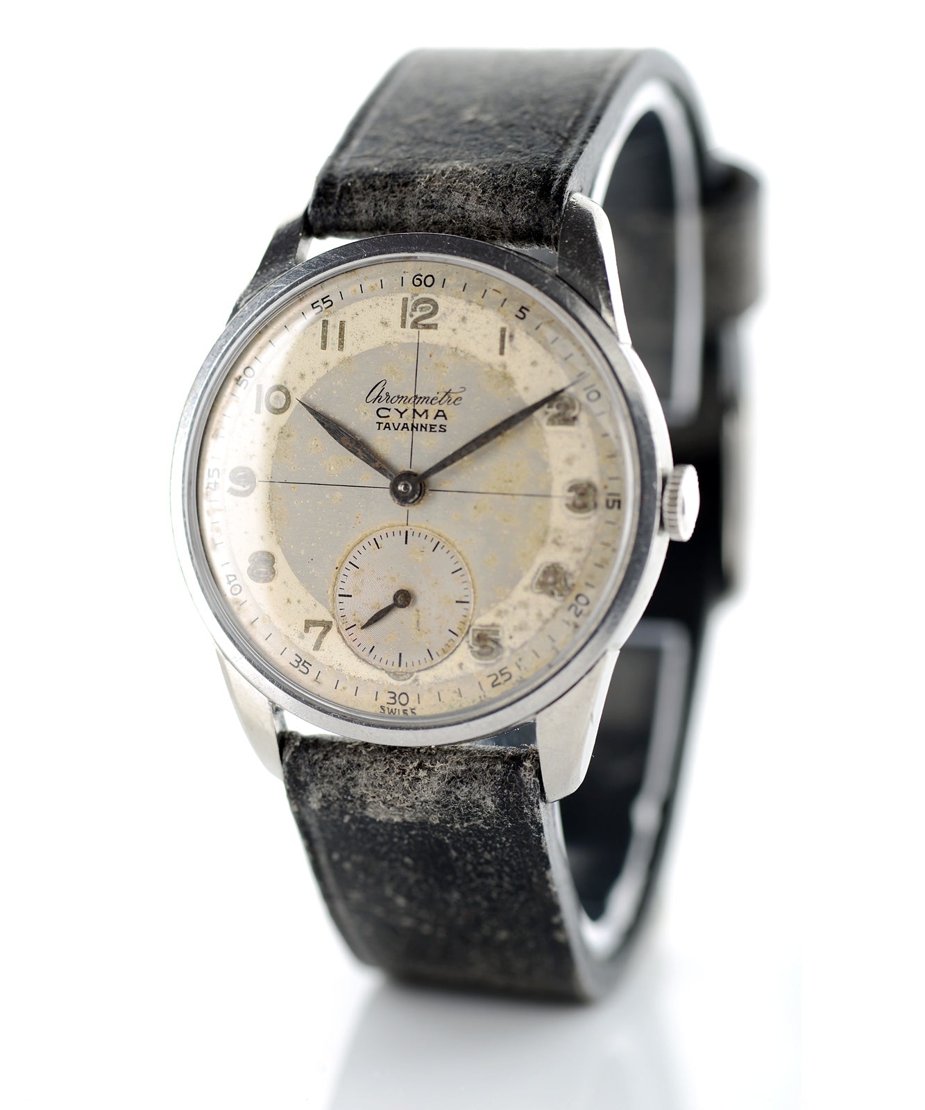 Cyma cronometro orologio vintage anni 40 acciaio