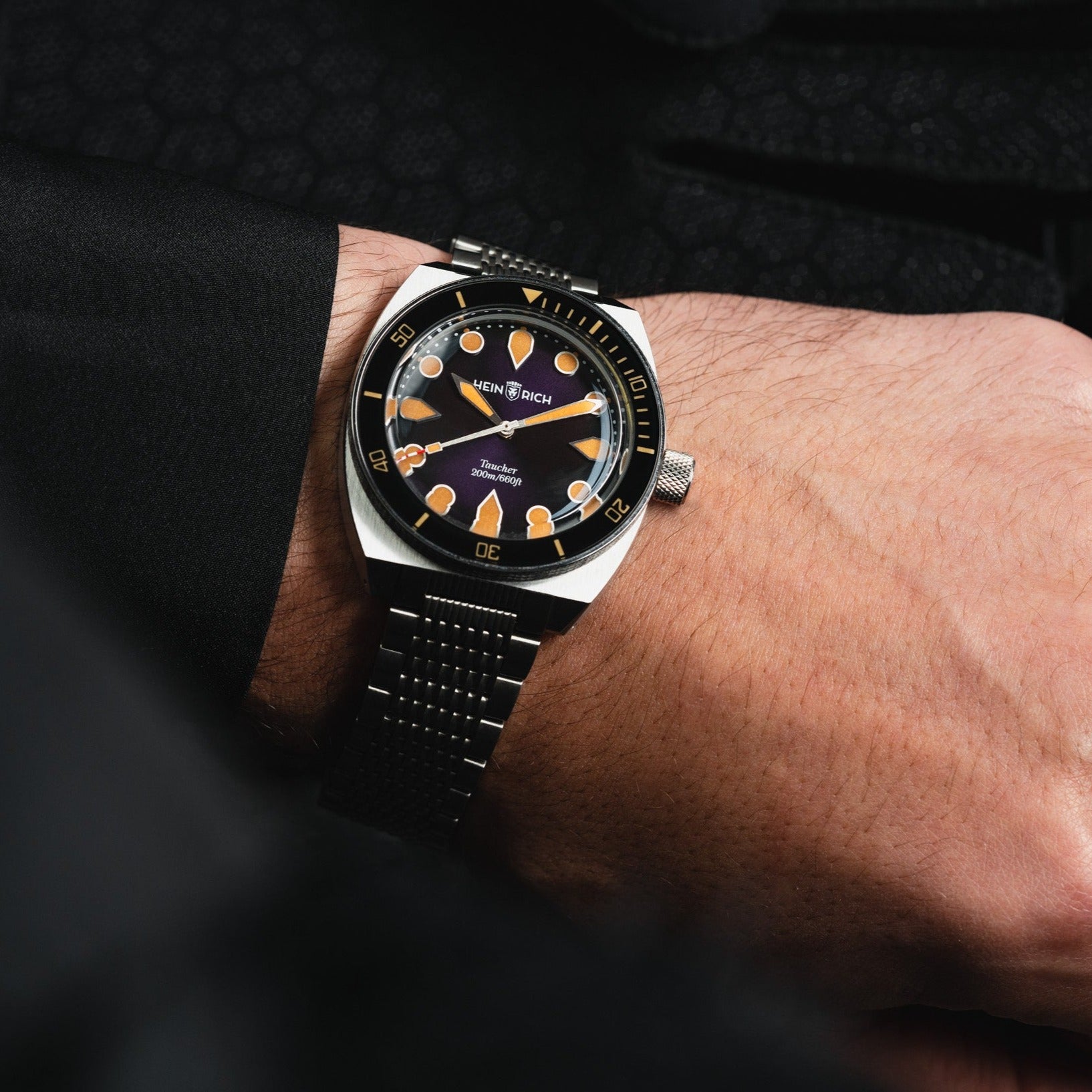 Heinrich Taucher Purple orologio subacqueo viola 41mm automatico