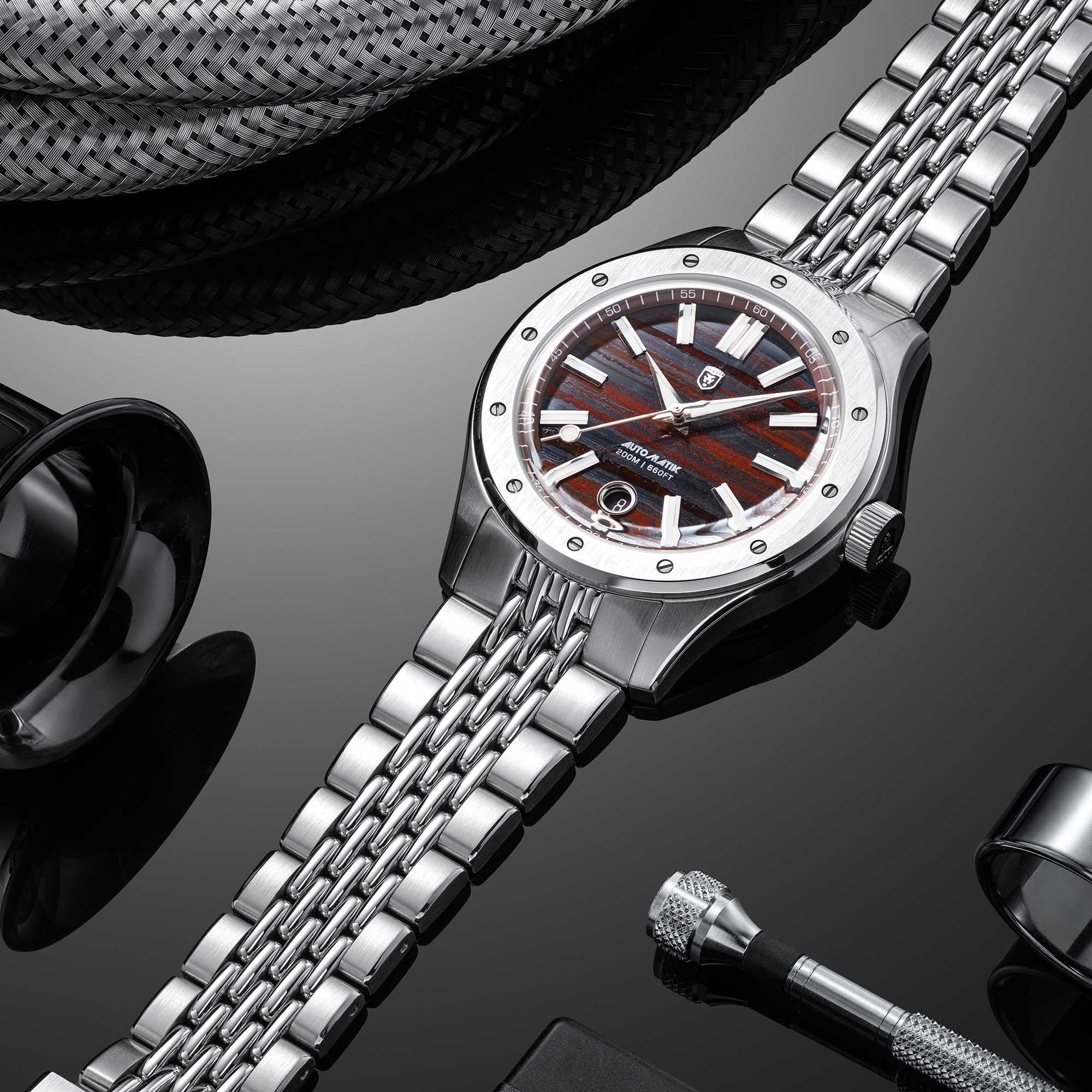 Heinrich Helicoprion Tiger Iron orologio automatico