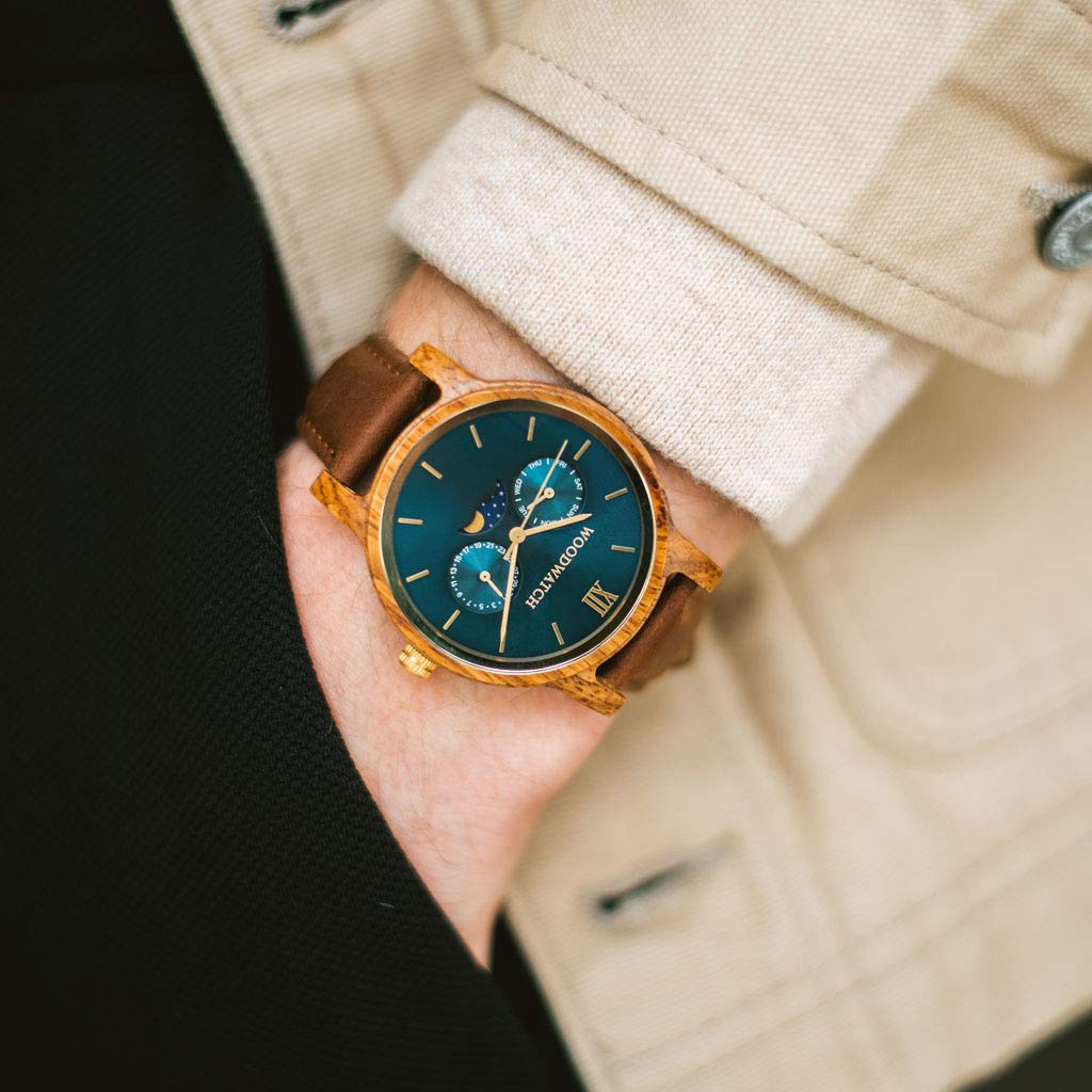 WoodWatch Classic Sailor Pecan Orologio Legno Fase Luna