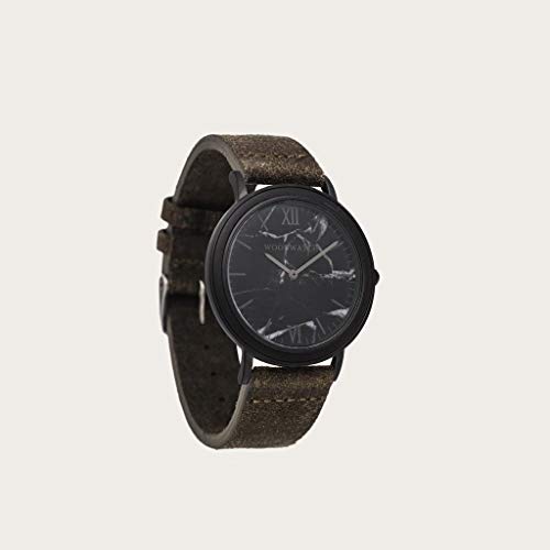 WoodWatch Classic Black Marble Khaki orologio marmo nero