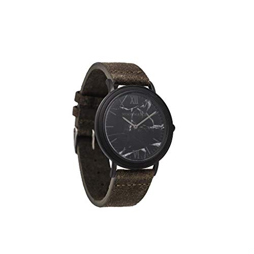 WoodWatch Classic Black Marble Khaki orologio marmo nero