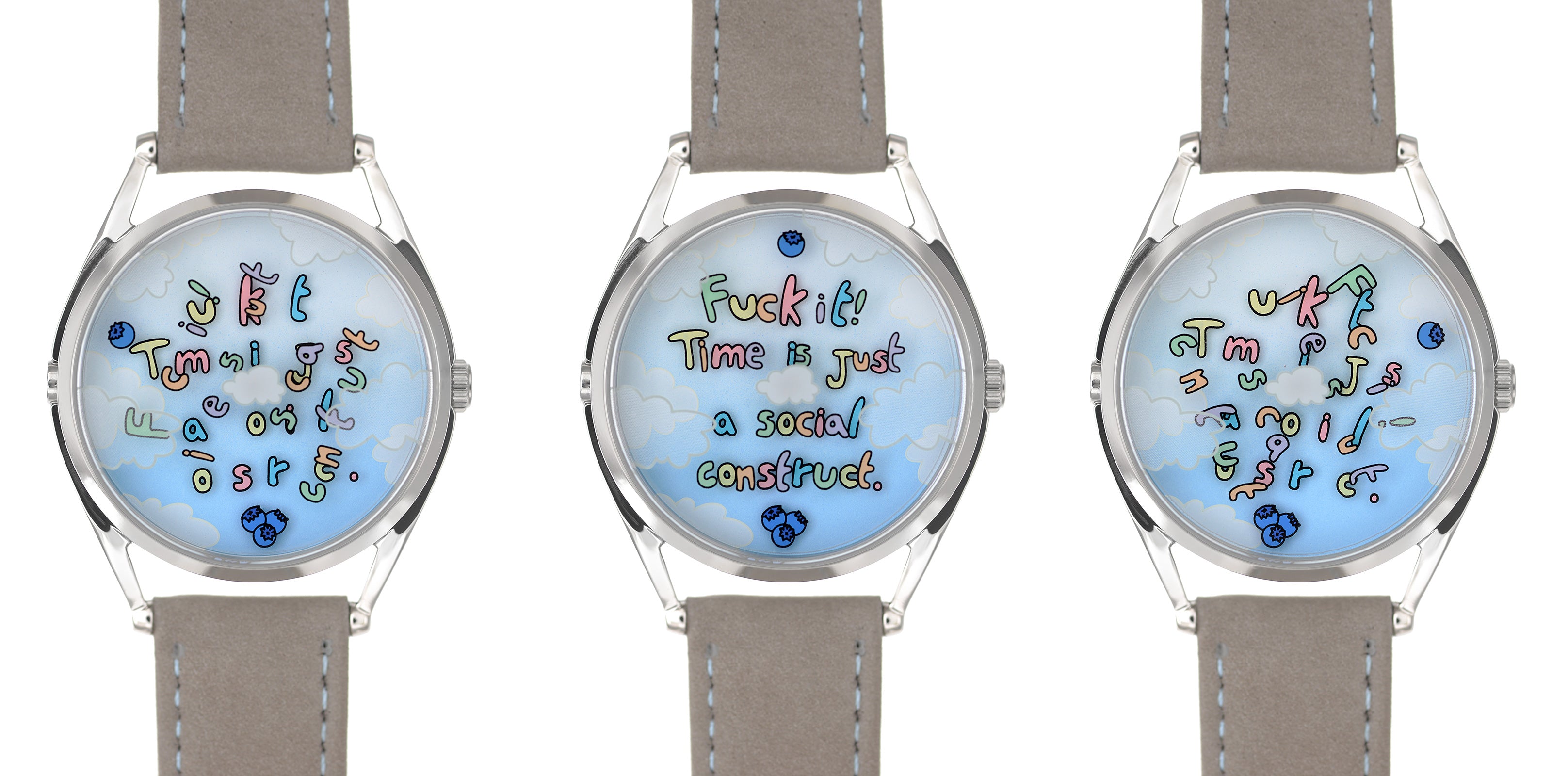 Mr Jones Blueberry Late! orologio da polso messaggio nascosto