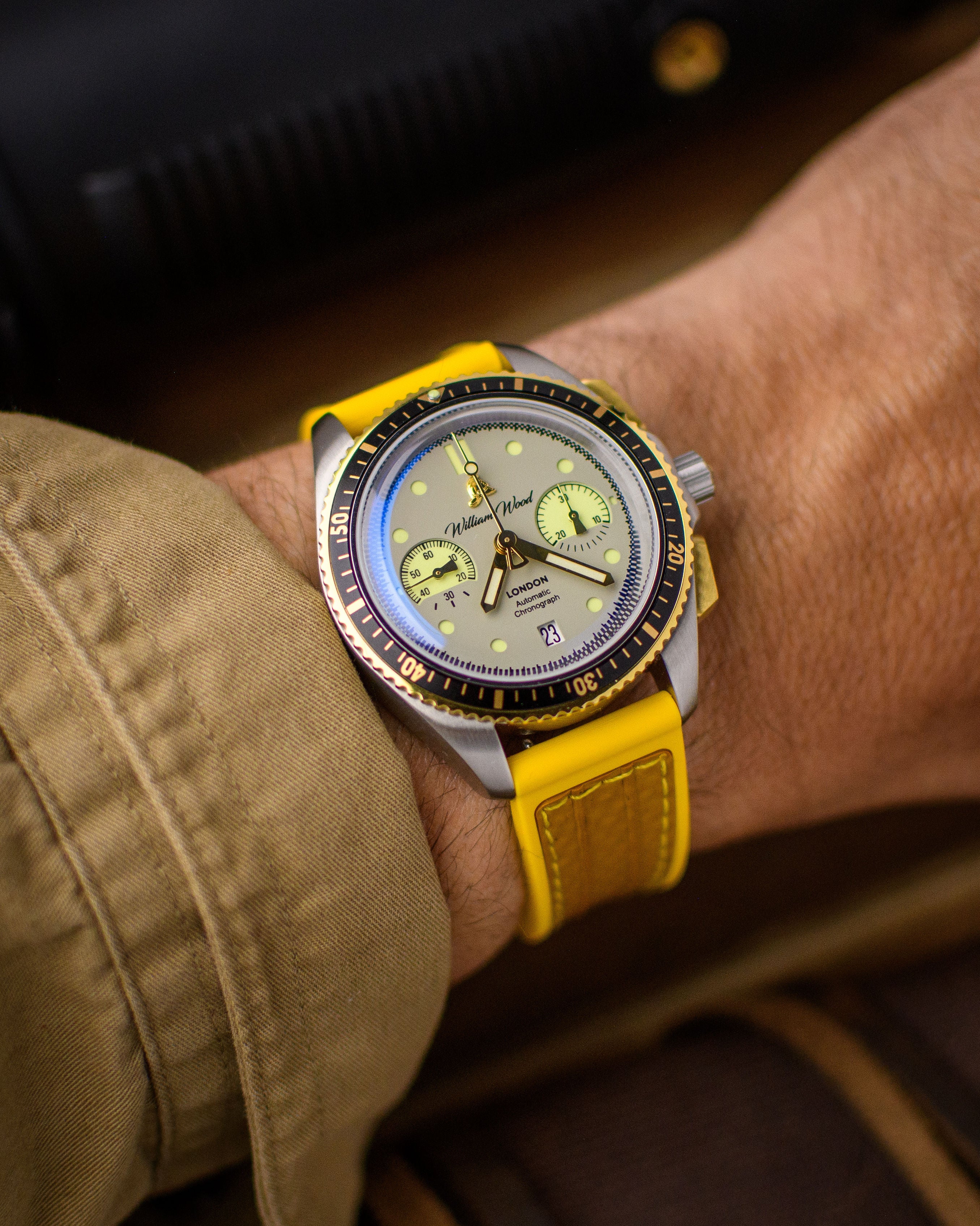 William Wood Triumph Fuel Edition cronografo giallo automatico