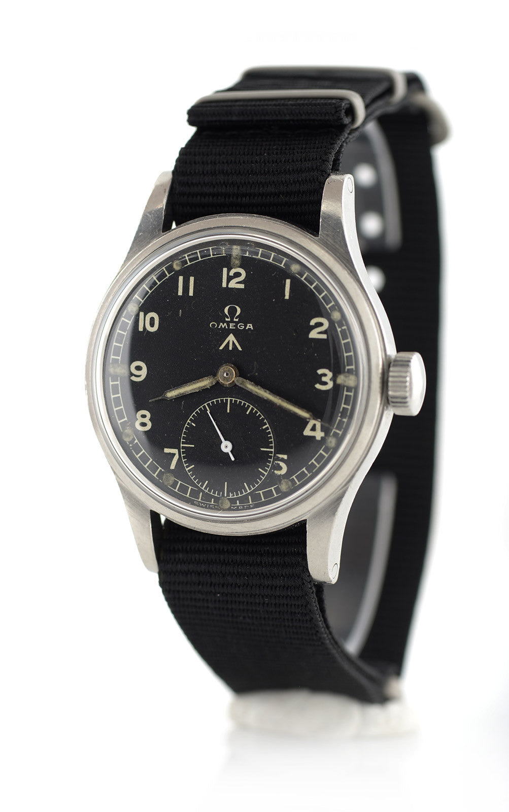 Omega WWW orologio militare 35mm acciaio nero