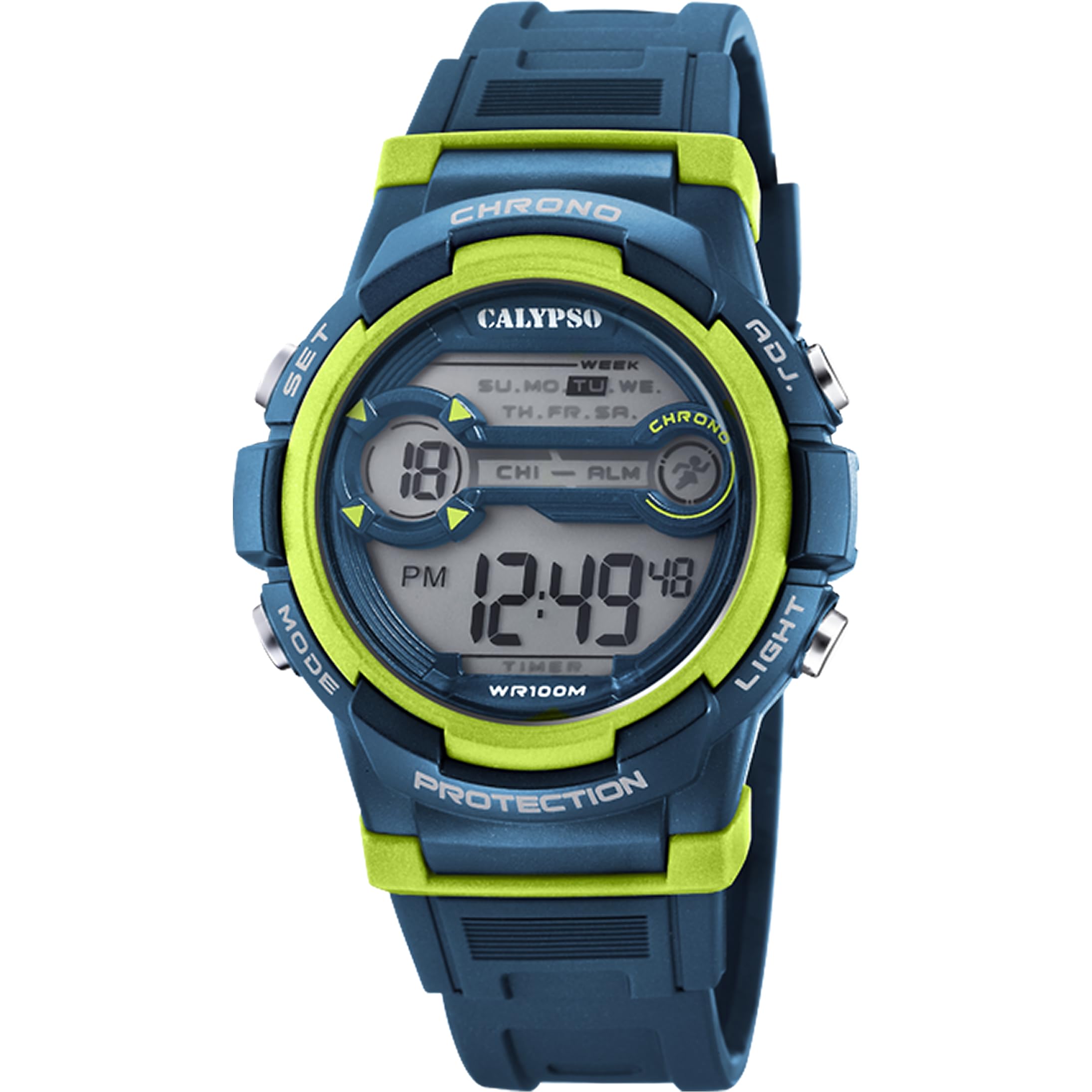 Calypso Urban Digital orologio digitale uomo blu scuro gomma 10 ATM