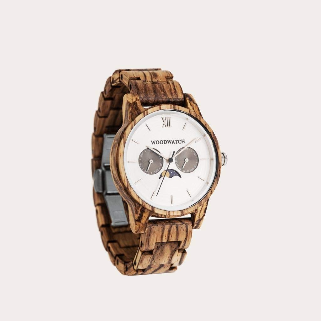 WoodWatch Classic Camo orologio legno zebrano argento