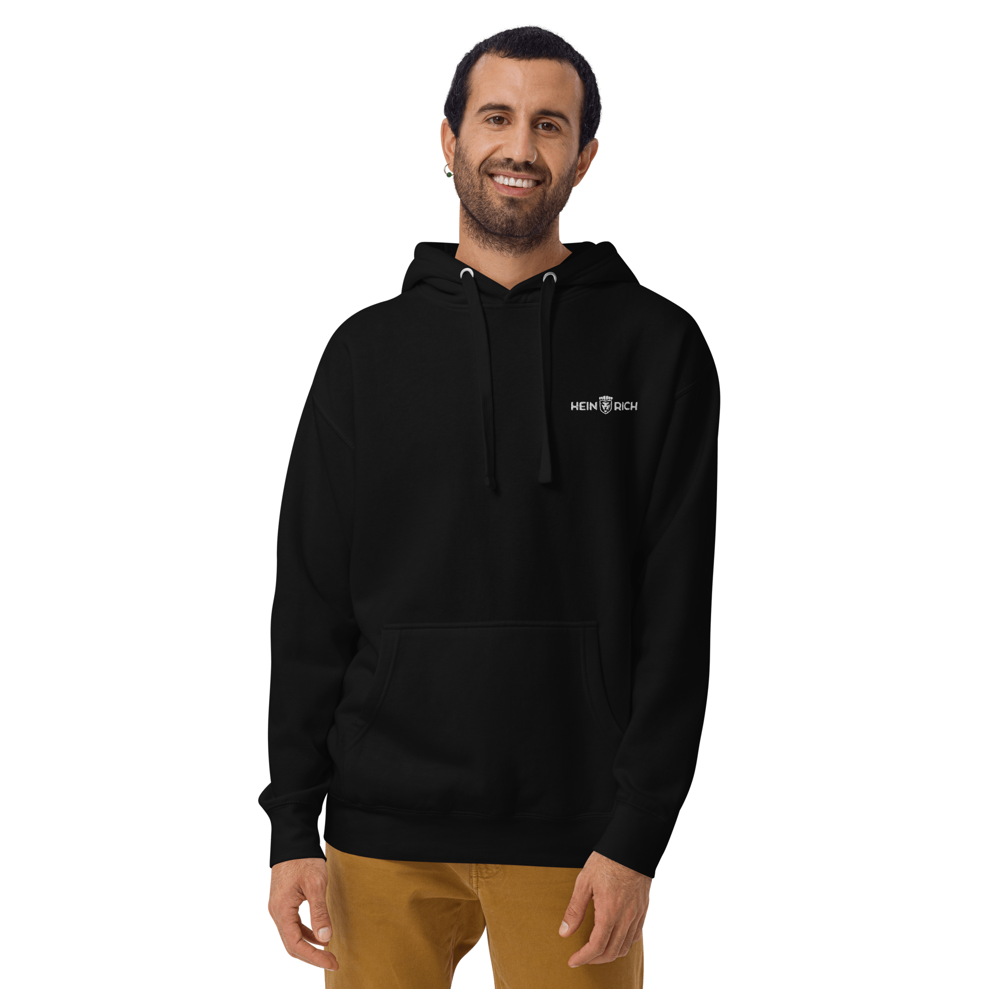 Heinrich Hoodie felpa con cappuccio nera cotone