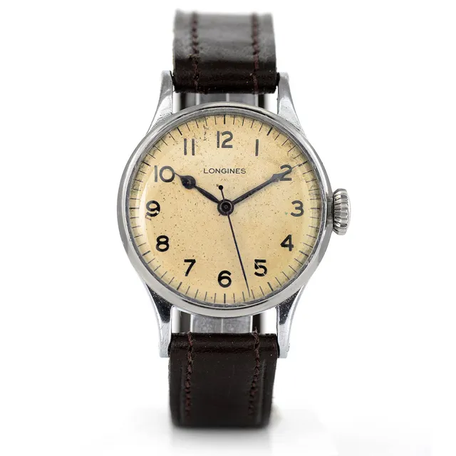 Longines 6b/159 1942 orologio pilota vintage acciaio