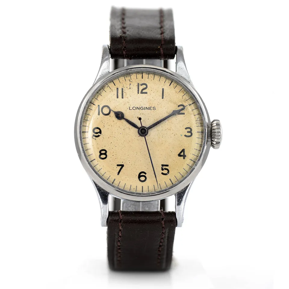 Longines 6b/159 1942 orologio pilota vintage acciaio