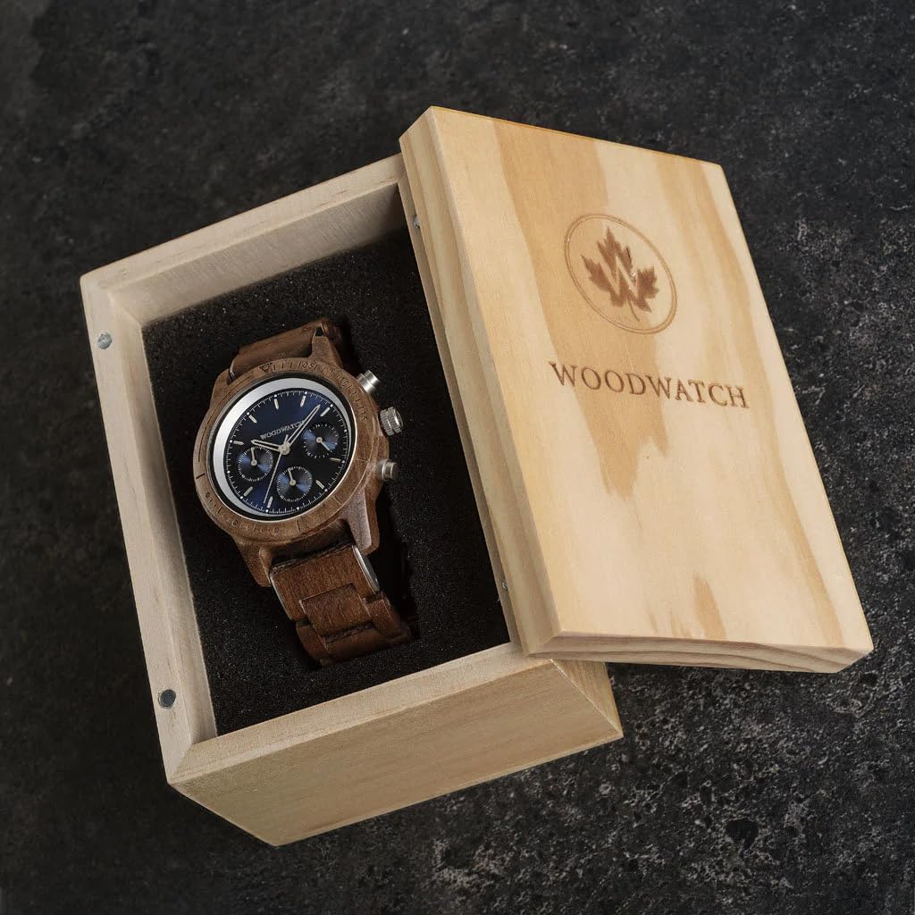 Woodwatch Classic Sapphire Silver orologio legno uomo