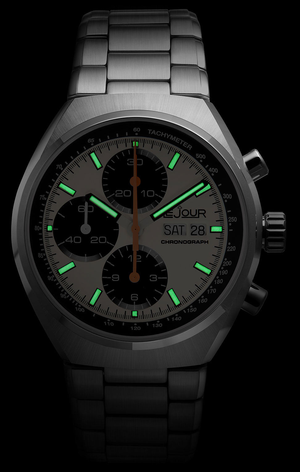 LeJour Mark I LJ-MI-005 cronografo bianco acciaio 42,5mm