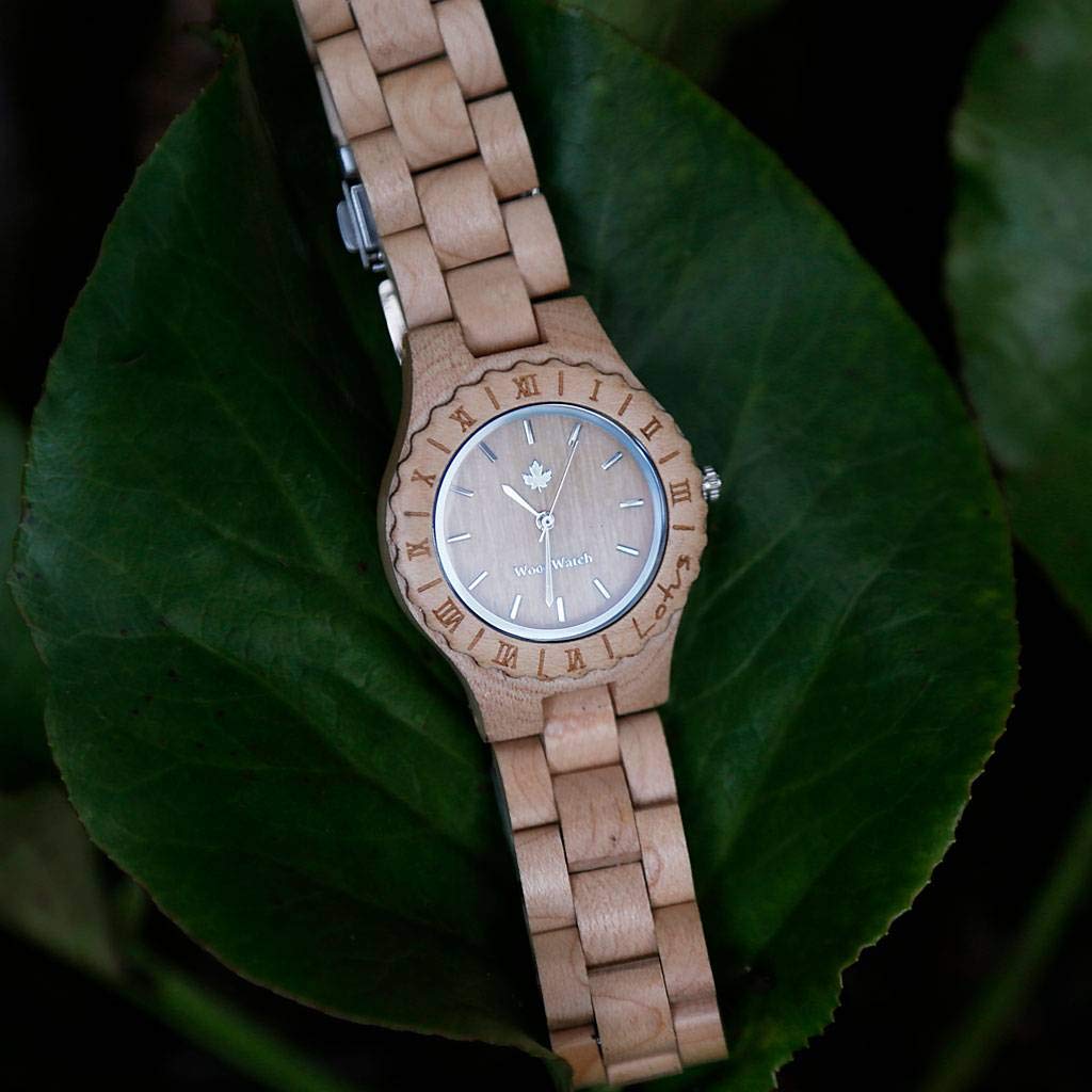 Woodwatch Flora Lotus Maple orologio in legno donna antispruzzo