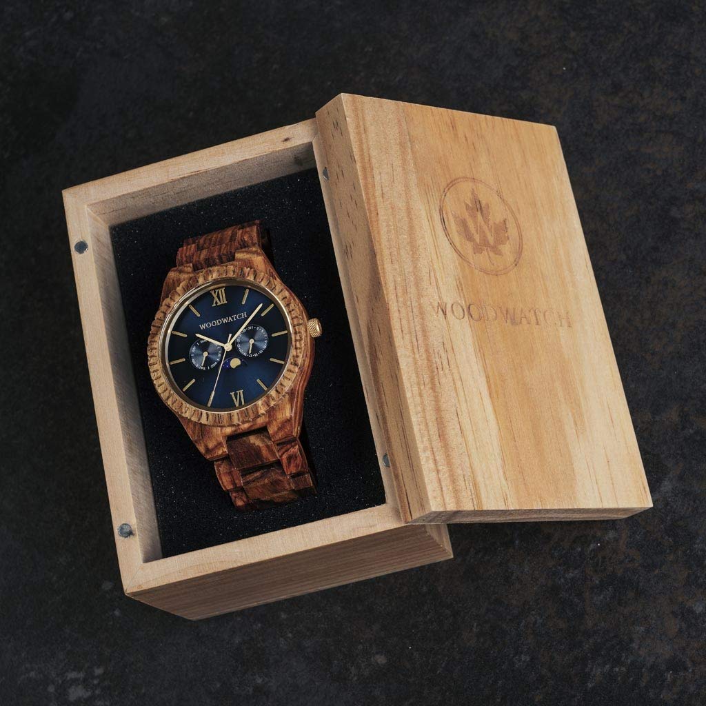 WoodWatch Classic Deep Ocean orologio in legno uomo antispruzzo