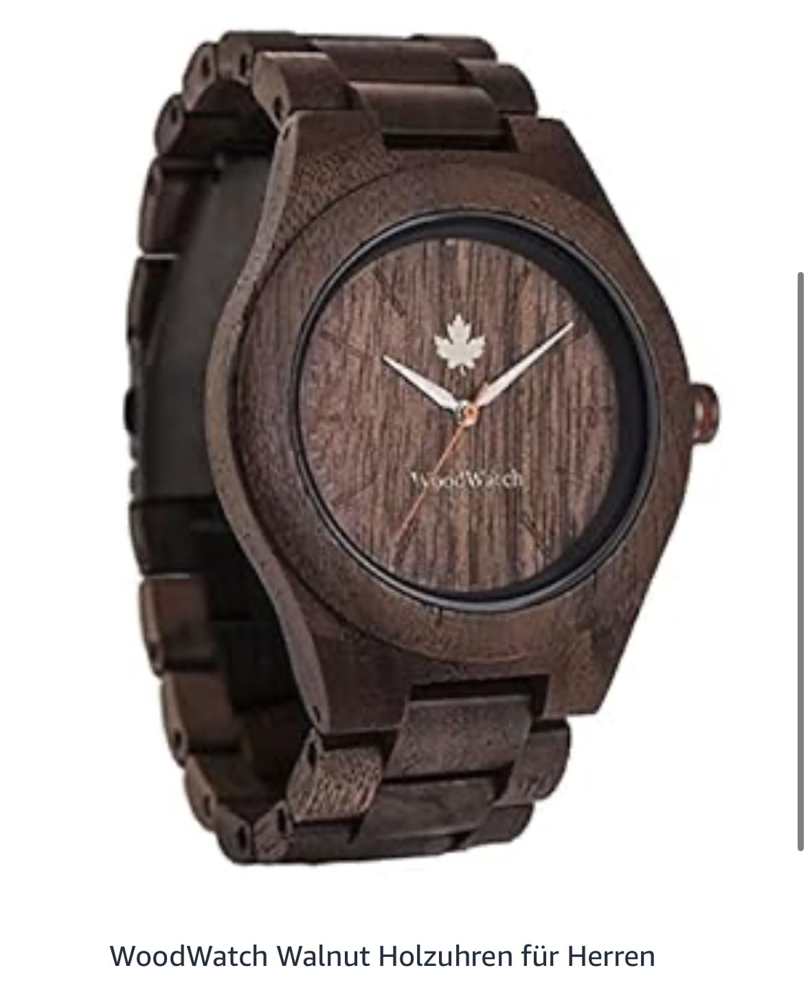 WoodWatch Core Walnut orologio in legno noce 45mm quarzo