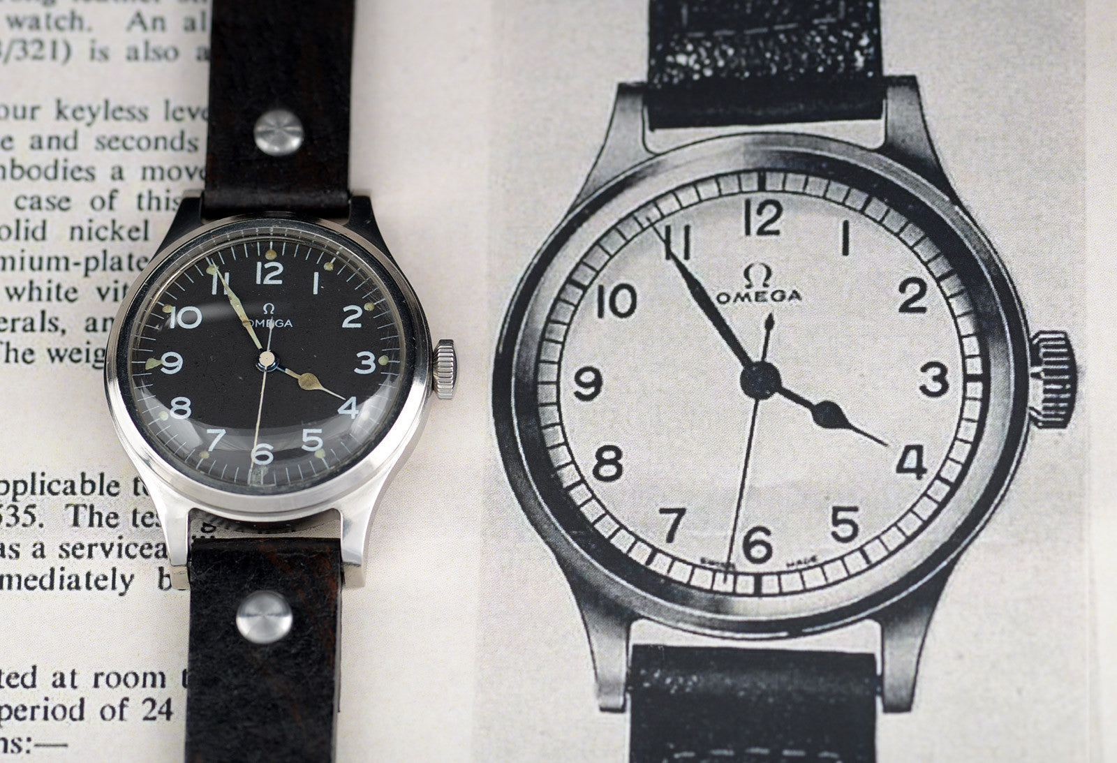 Omega 6B/159 1956 orologio pilota militare acciaio