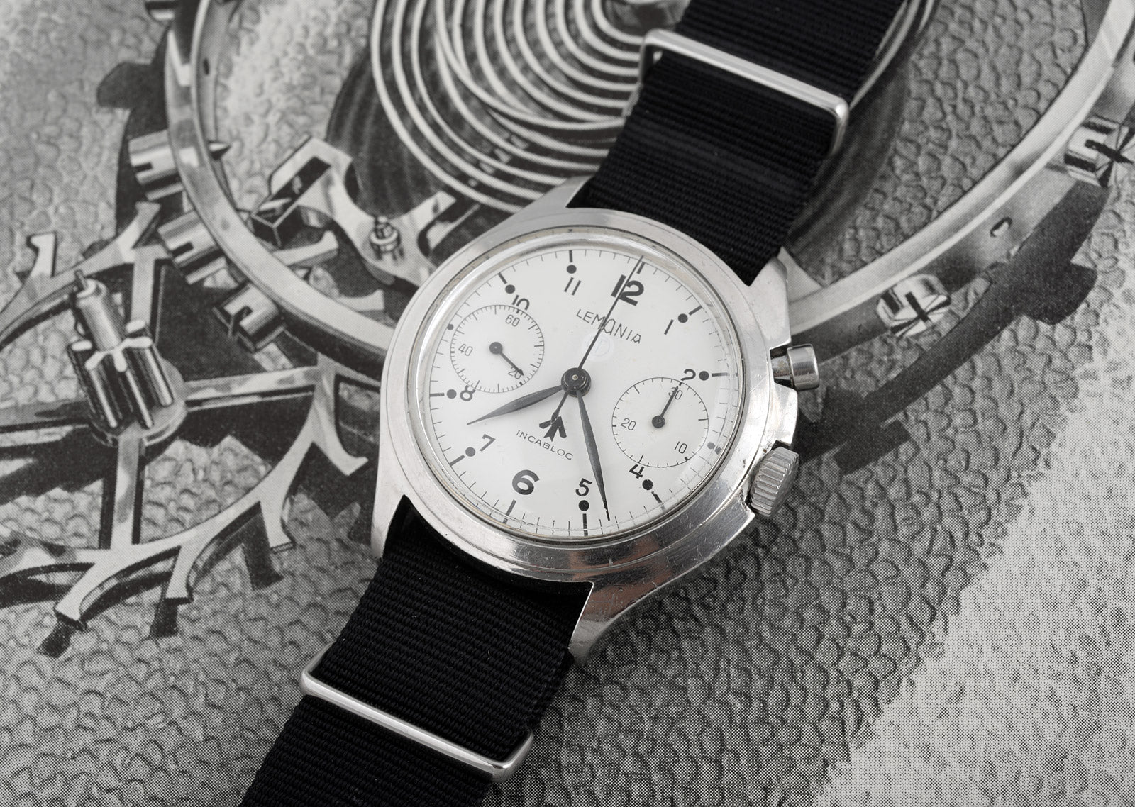 Mr Jones Lemania Royal Navy orologio cronografo militare vintage