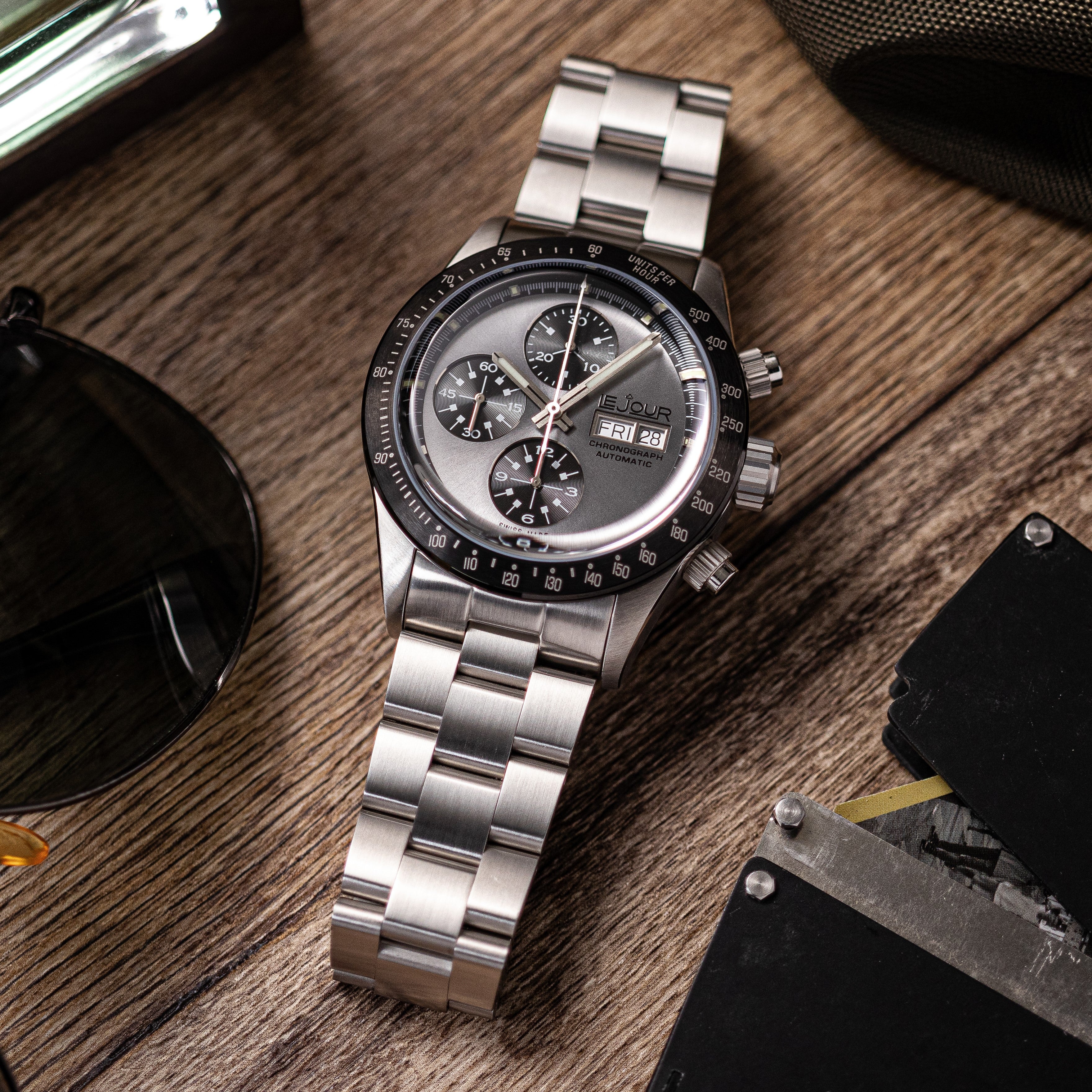 LeJour CM Chrono LJ-CM-008 cronografo grigio acciaio 42mm