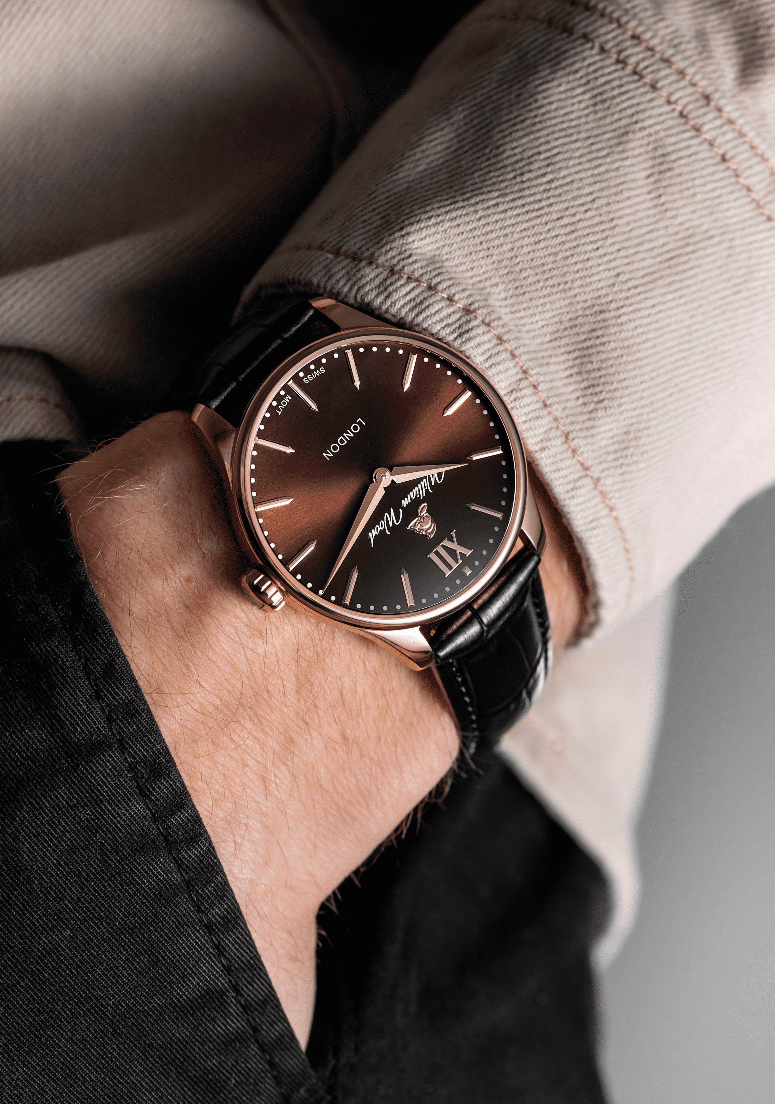 William Wood Chivalrous Chocolate orologio quarzo 41mm marrone