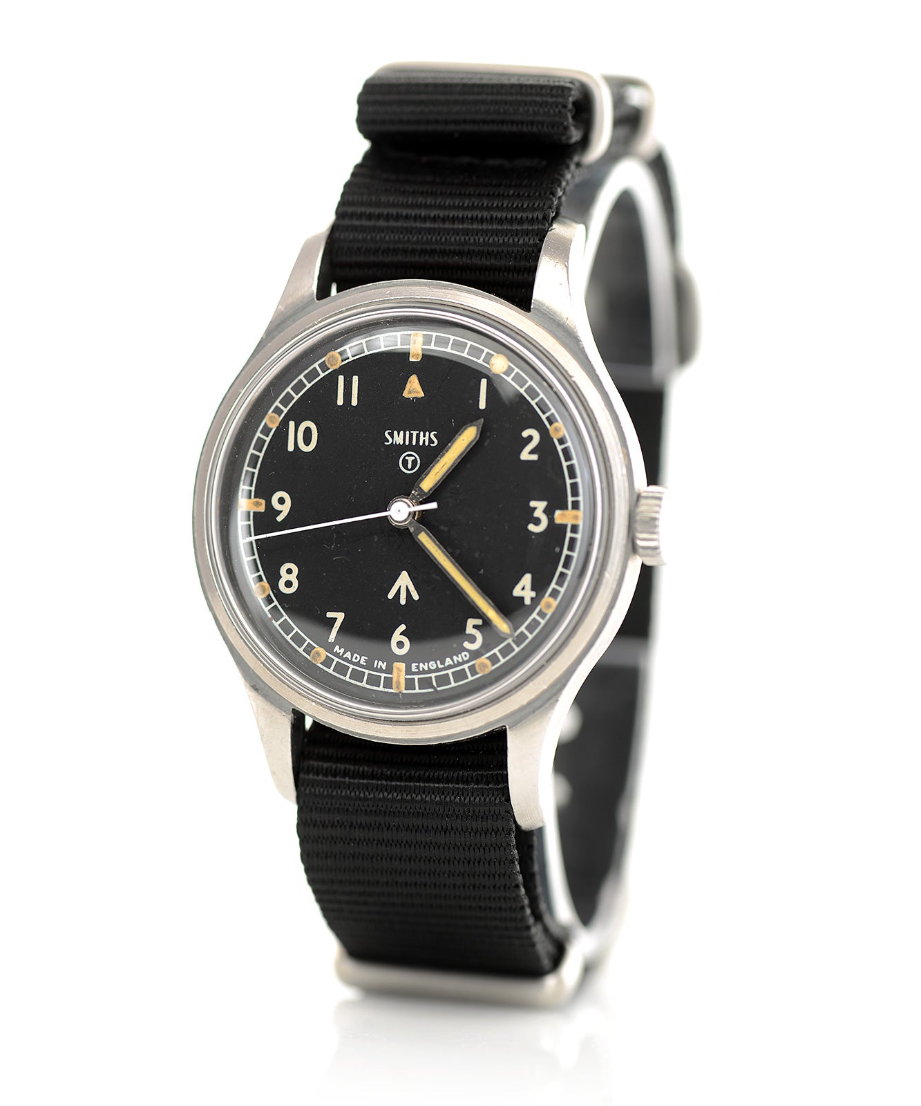 Smiths W10 1968 orologio militare acciaio quadrante nero