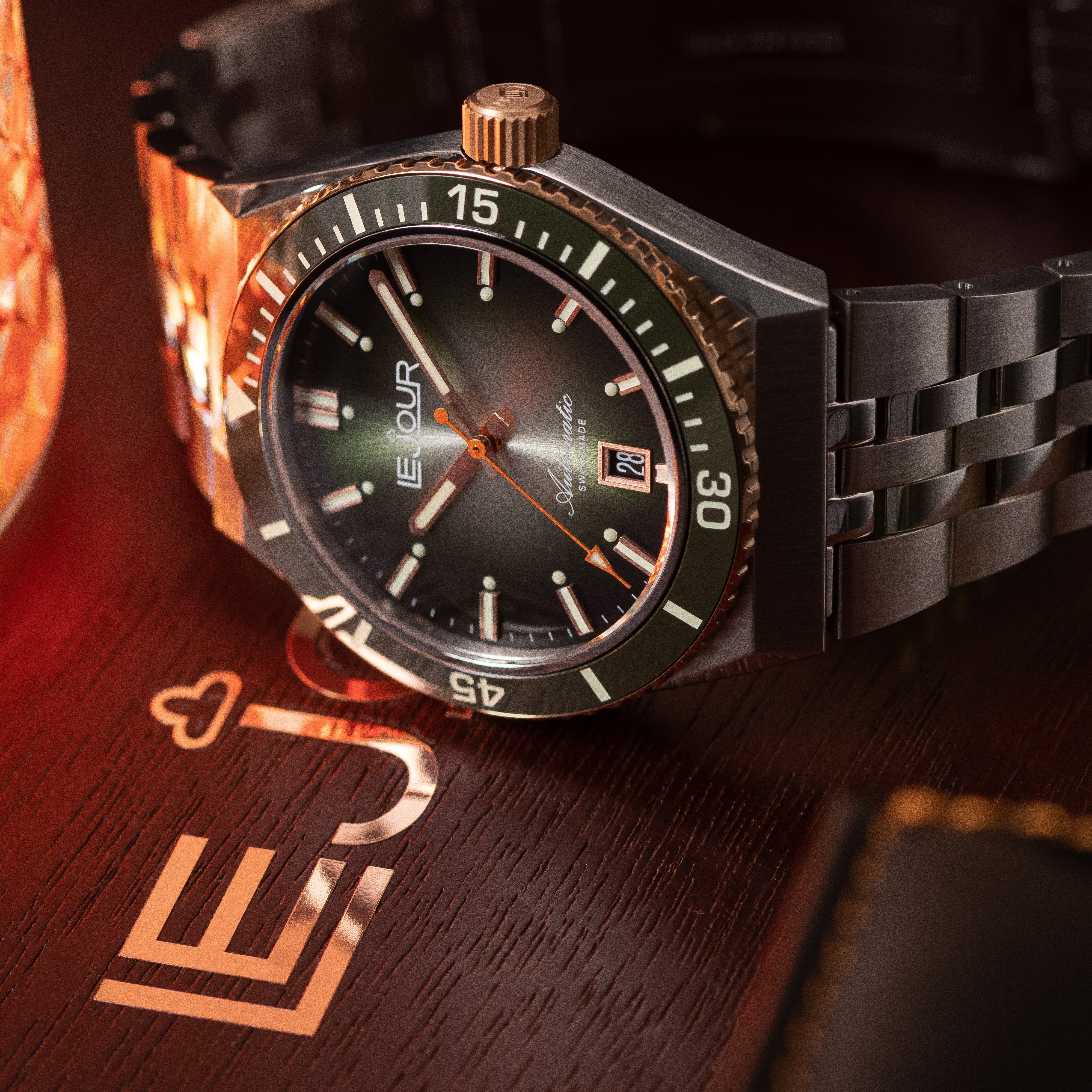 LeJour Delmare LJ-DM-007 orologio automatico verde 41mm