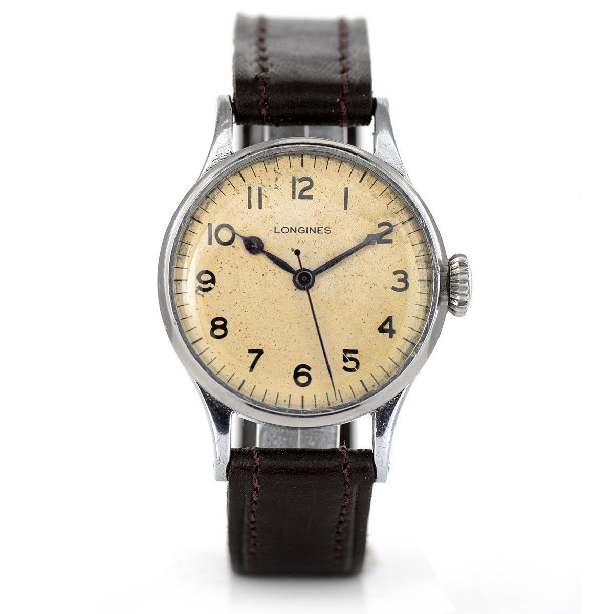 Longines 6b/159 1942 orologio pilota vintage acciaio