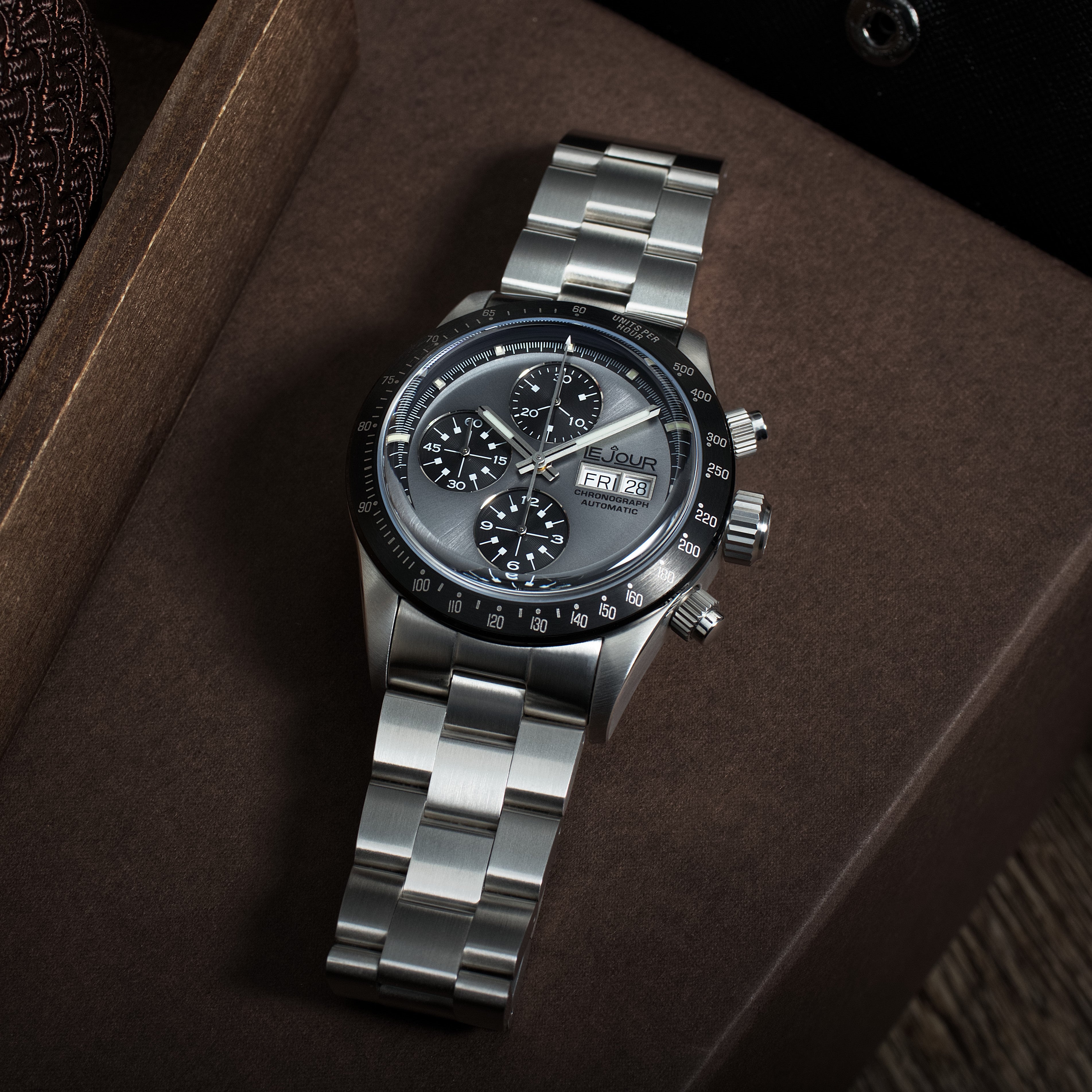 LeJour CM Chrono LJ-CM-008 cronografo grigio acciaio 42mm