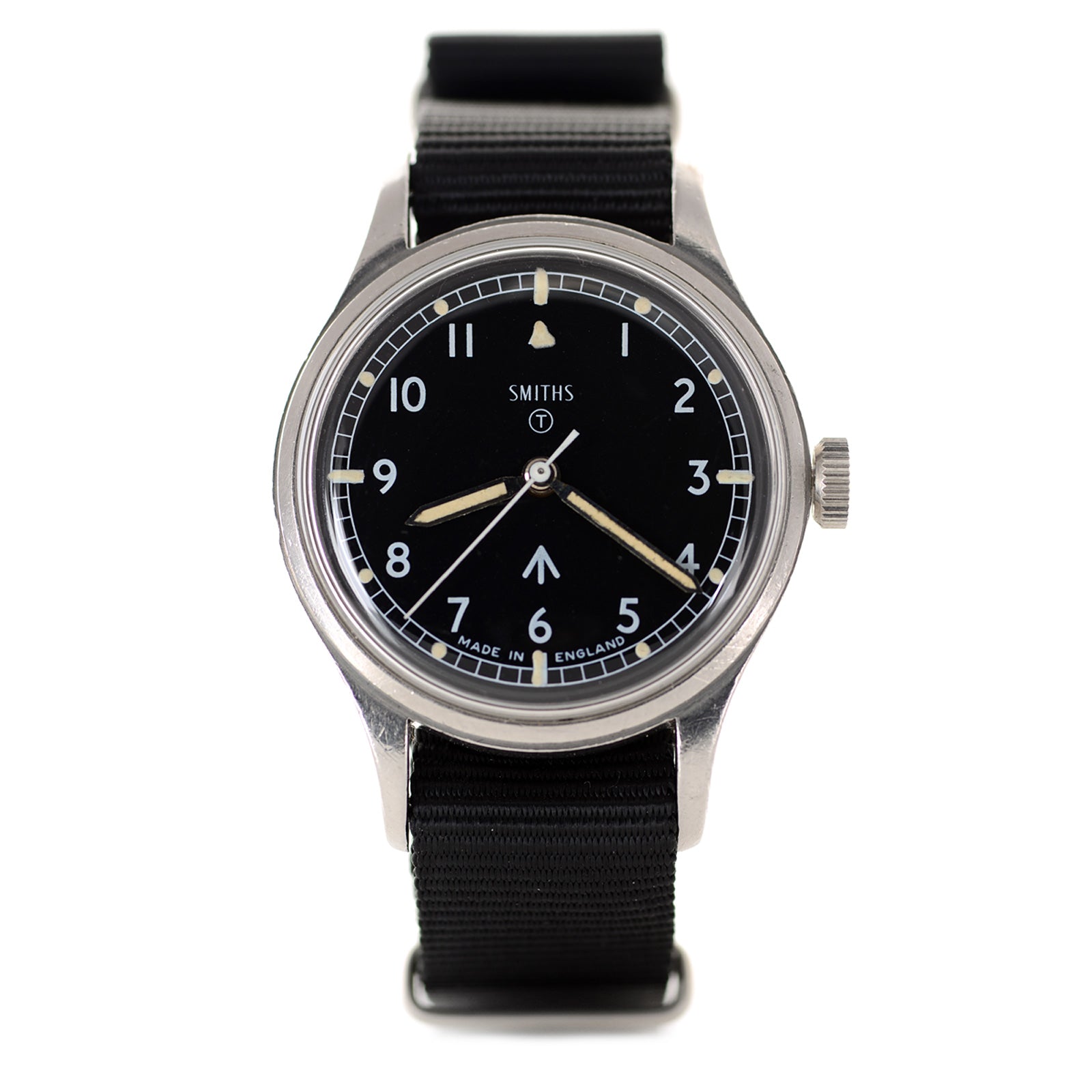Smiths Vintage W10 1968 orologio militare acciaio nero