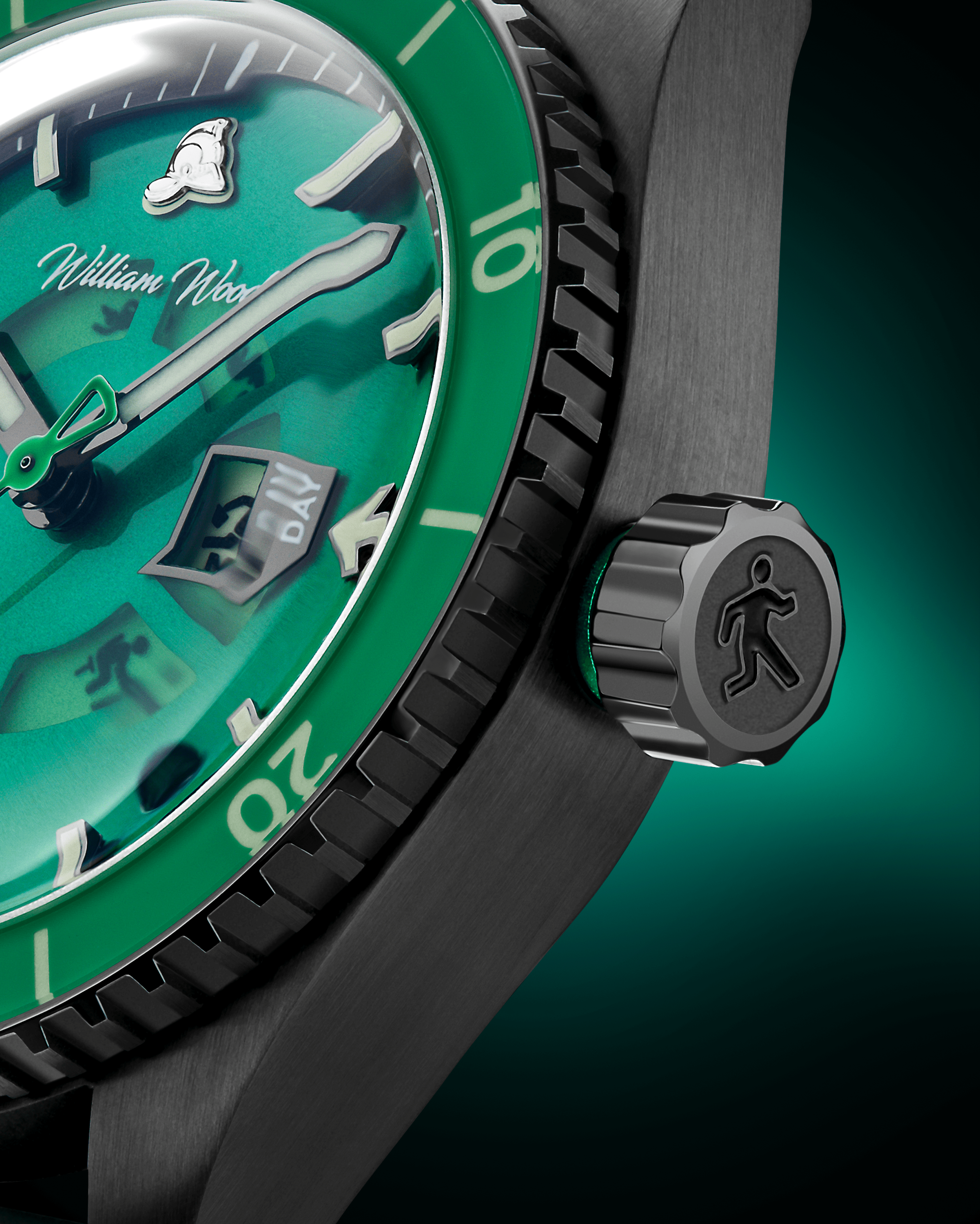 William Wood Fire Exit orologio automatico verde day date