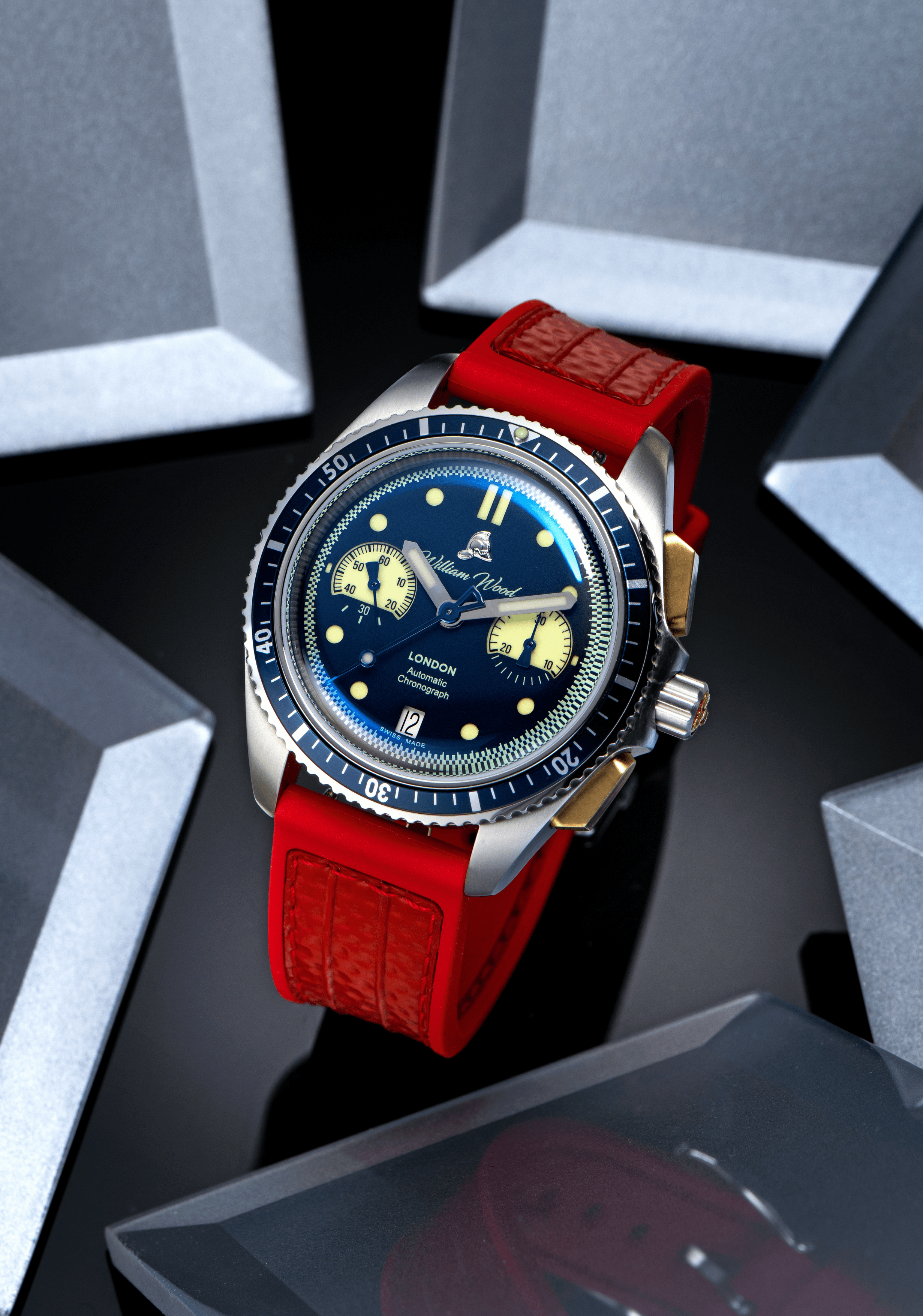 William Wood Triumph Oxygen Edition orologio cronografo 41mm blu
