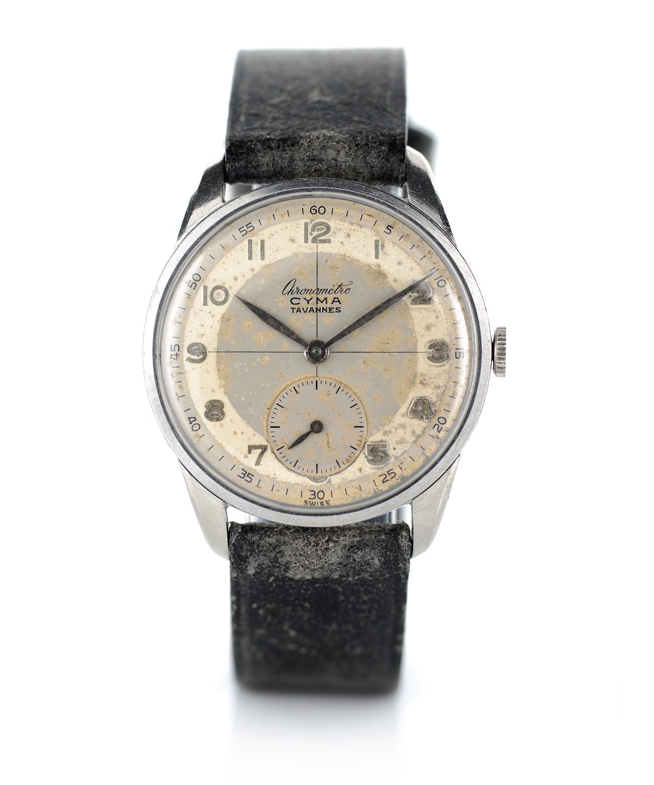 Cyma cronometro orologio vintage anni 40 acciaio