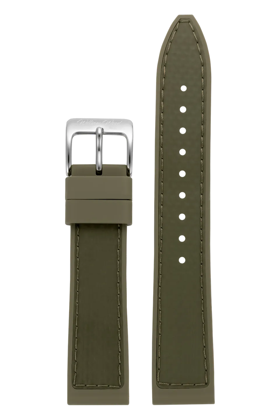 William Wood Straps Cinturino Verde Silicone 20mm Fibbia Argento