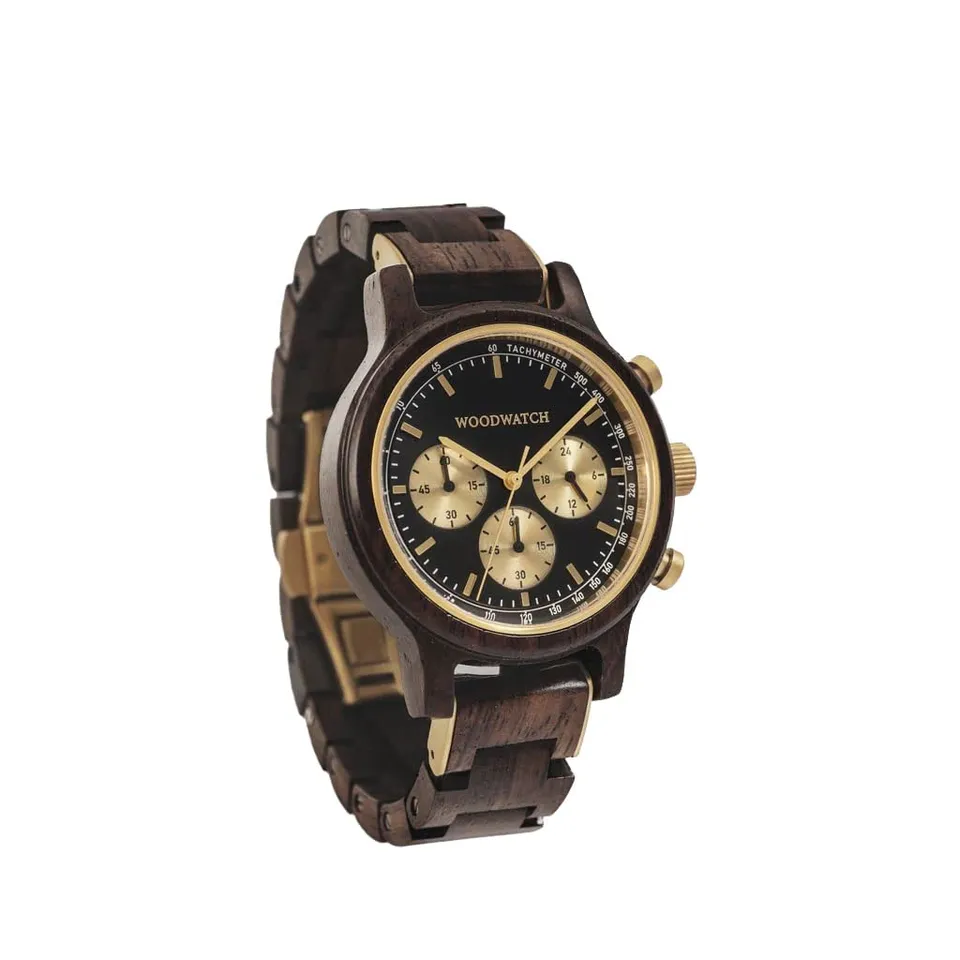 Woodwatch Chronograph Black Forest orologio cronografo uomo nero