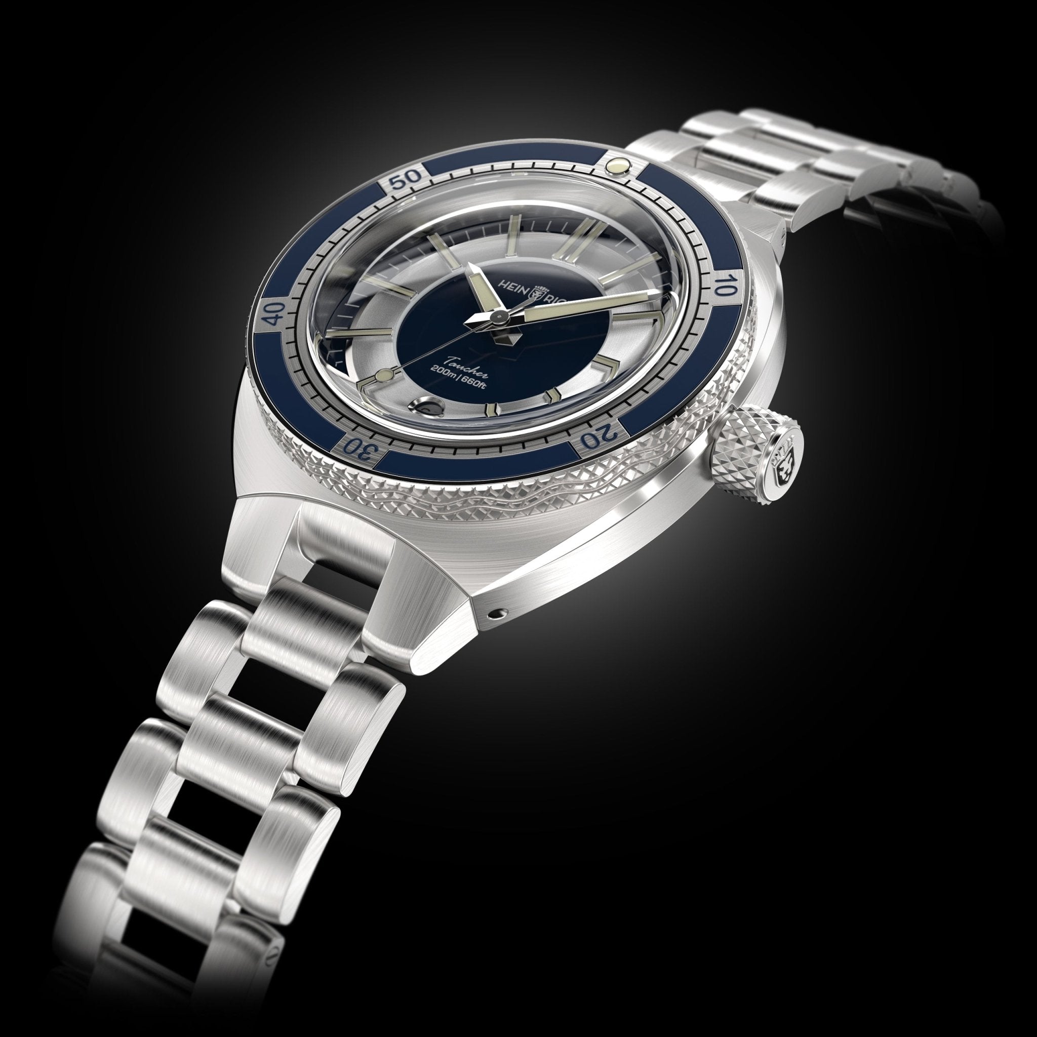 Heinrich Taucher 2 orologio blu con data automatico
