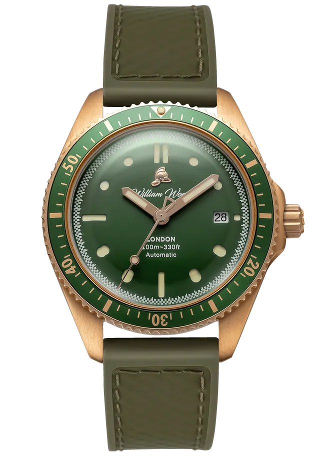 William Wood Bronze orologio Bronze Emerald verde automatico 41mm
