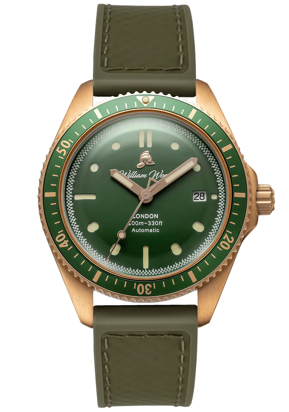 William Wood Bronze orologio Bronze Emerald verde automatico 41mm