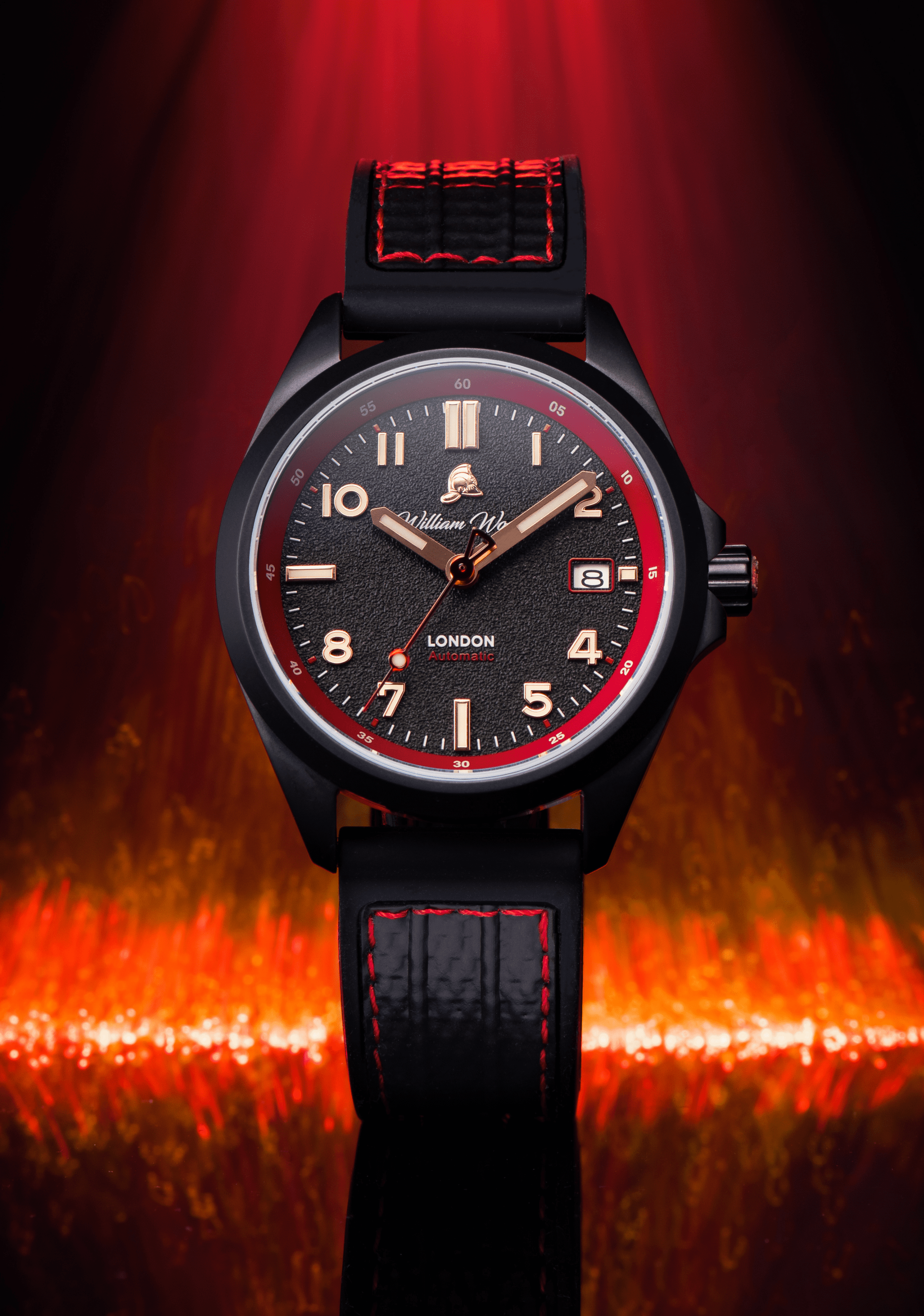 William Wood Fearless Red orologio 39mm PVD Red Fire Hose