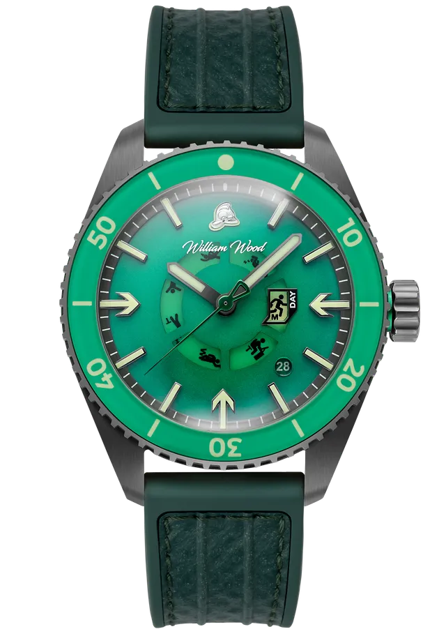 William Wood Fire Exit orologio automatico verde day date