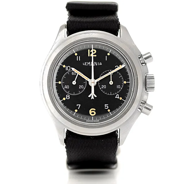 Lemania 818 Cronografo orologio militare 1975 due pulsanti